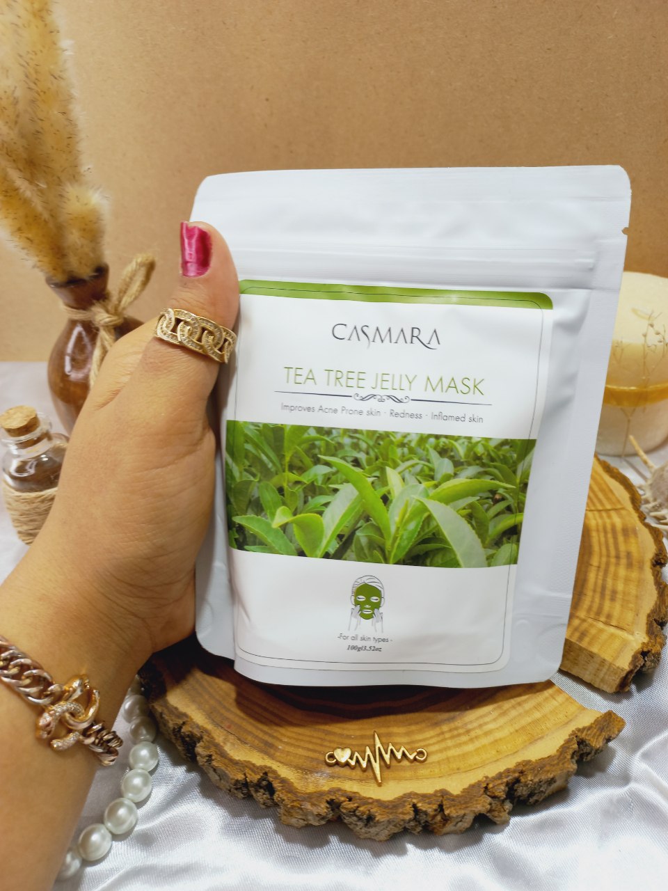 ماسک پودری جوانسازی کاسمارا CASMARA با عصاره درخت چای TEA TREE ساخت اسپانیا 100 گرمی