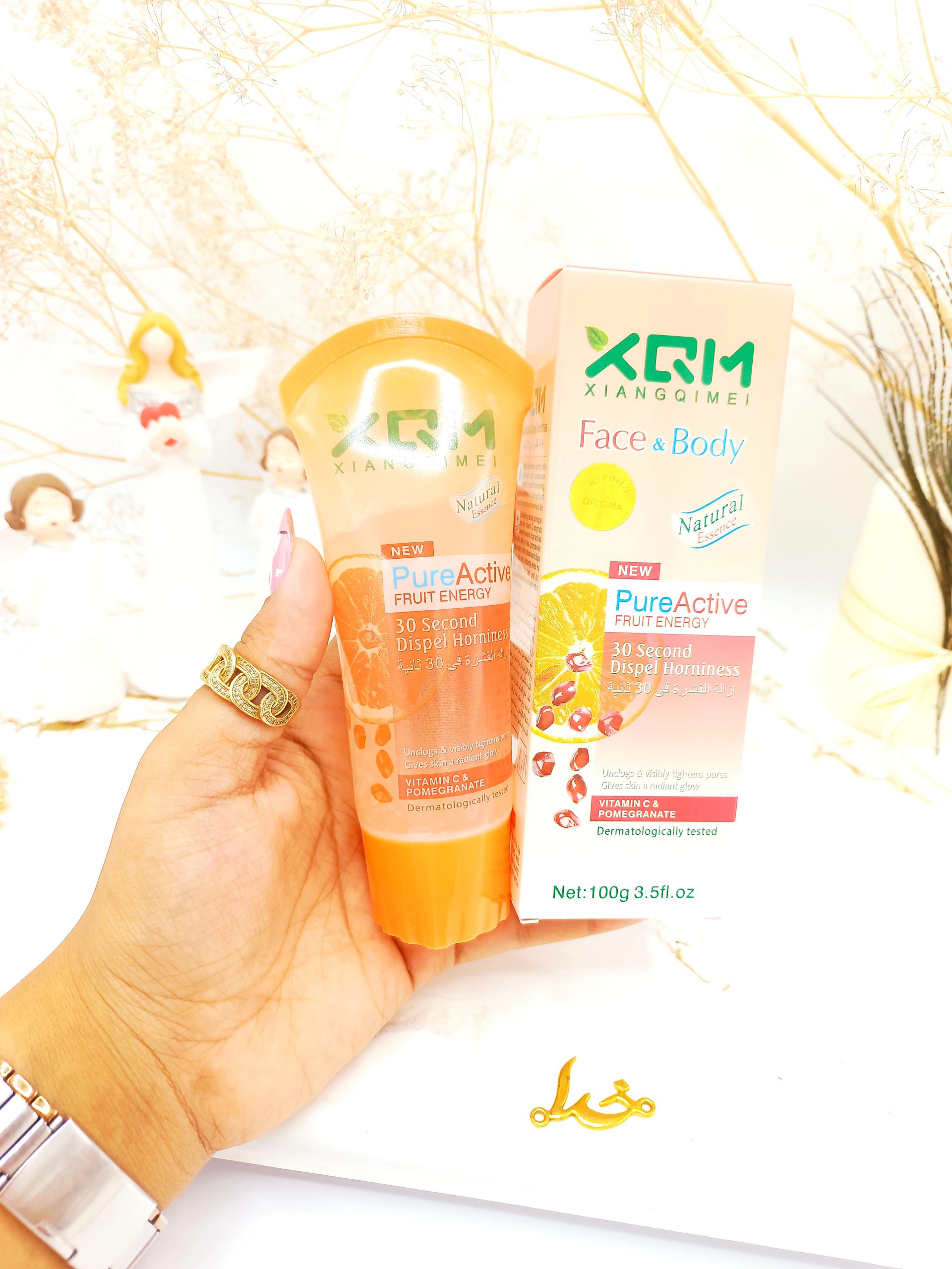 ژل اسکراب لایه بردار و روشن کننده فوری 30 ثانیه ای صورت و بدن(پرتقال و انار) XQM کد 0484