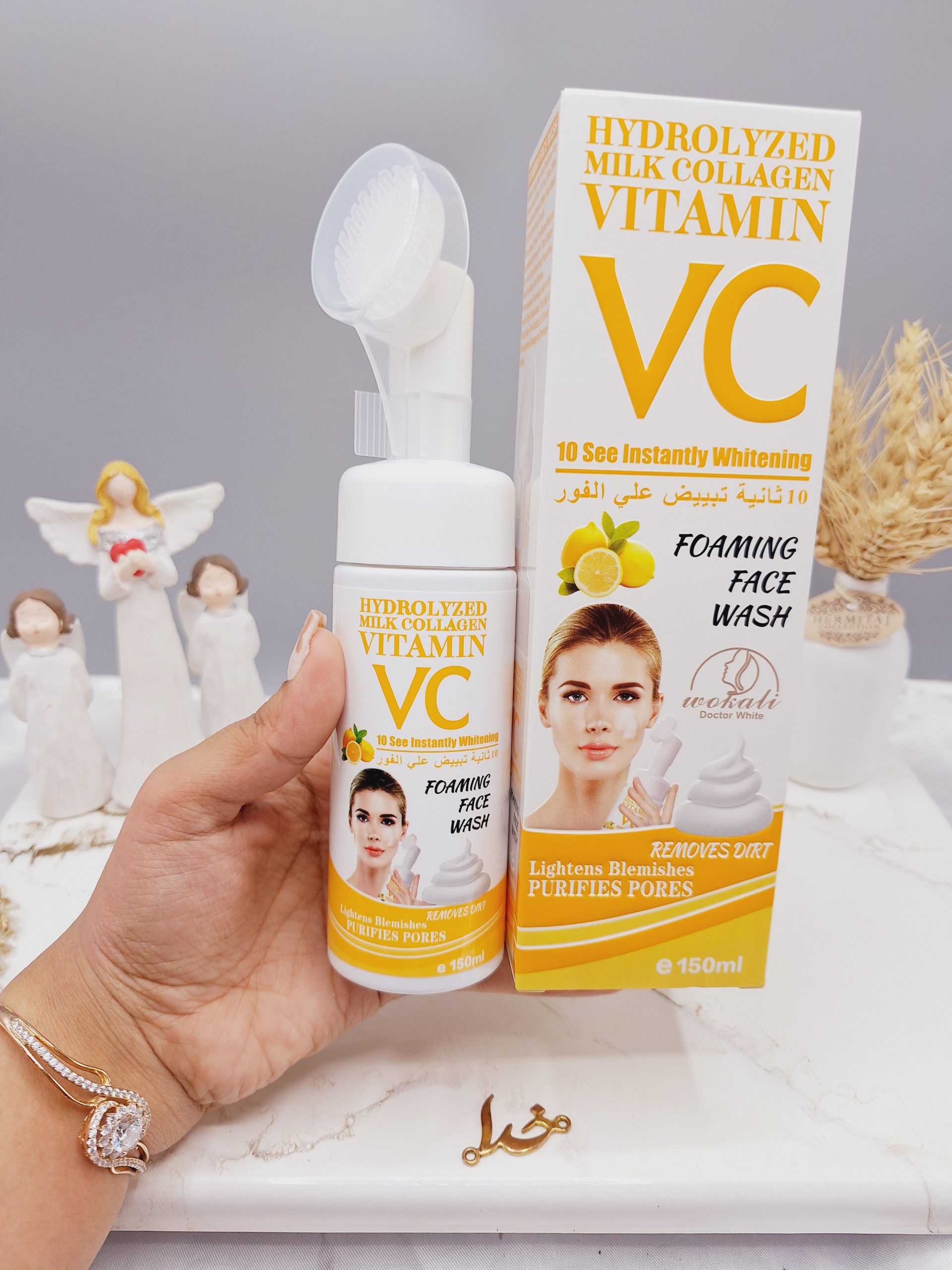 فوم شستشو کف کننده  صورت دارای سفیدکننده فوری برند وکالی Wokali کدWKL674