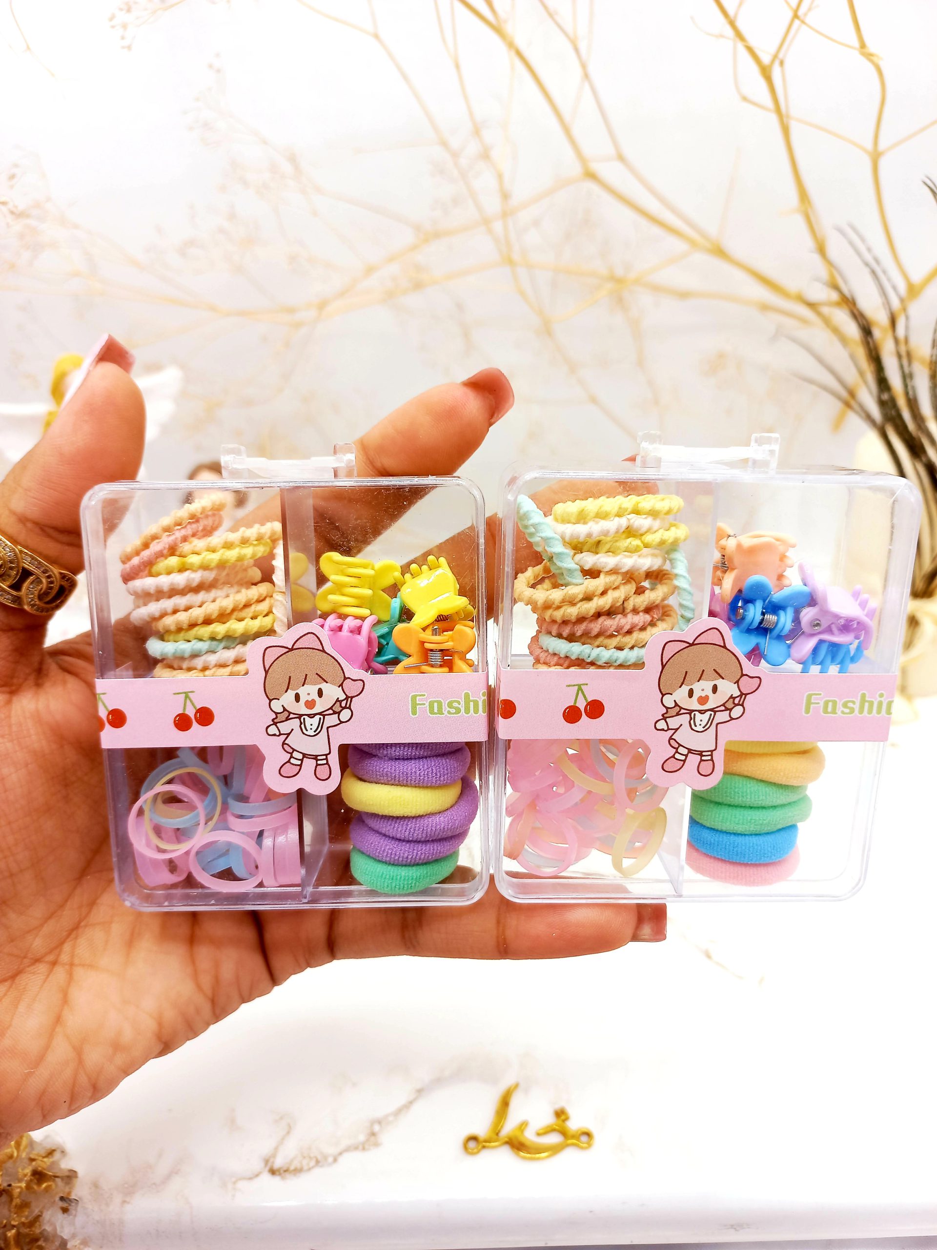 پک 4 تکیه گیره کش مو و چهل گیس دخترانه