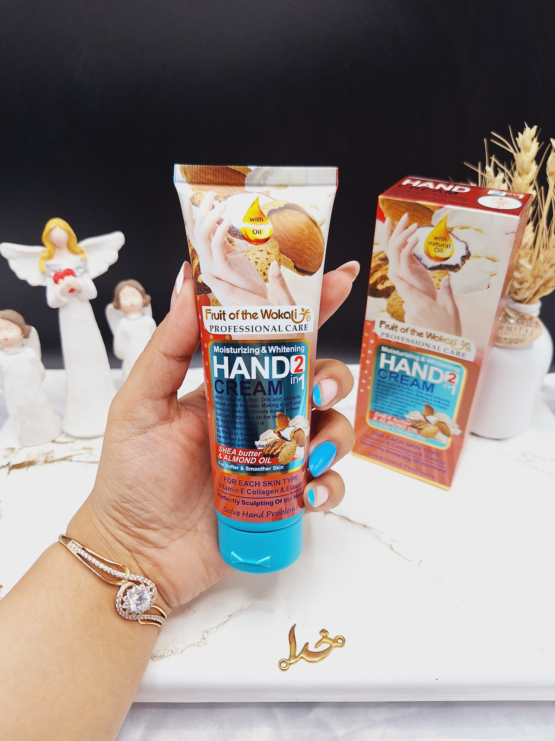 کرم مرطوب و سفید کننده دست کره شی و روغن بادام وکالی WOKALI کد WKL520