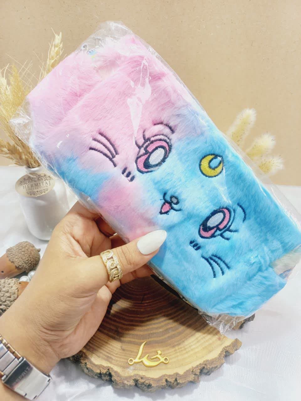 کیف لوازم آرایشی پولیشی طرح گربه ماه پیشونی