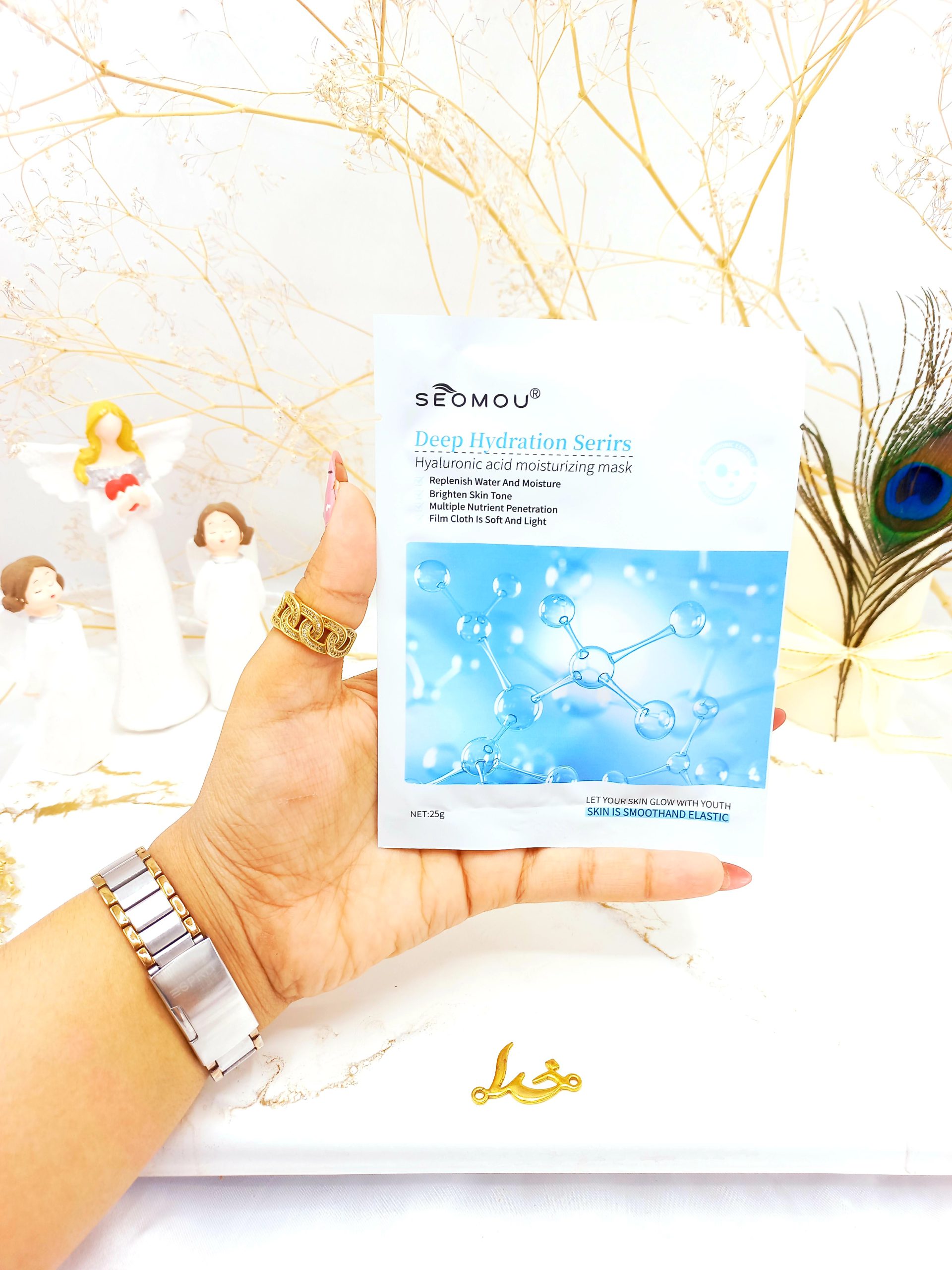 ماسک آبرسان ورقه‌ای هیالورونیک اسید SEOMOU کد 1480