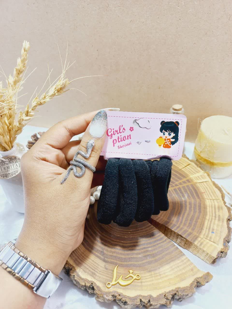 کش مو زنانه مشکی بسته 6 عددی گرلز پتیان GIRLS PTIAN