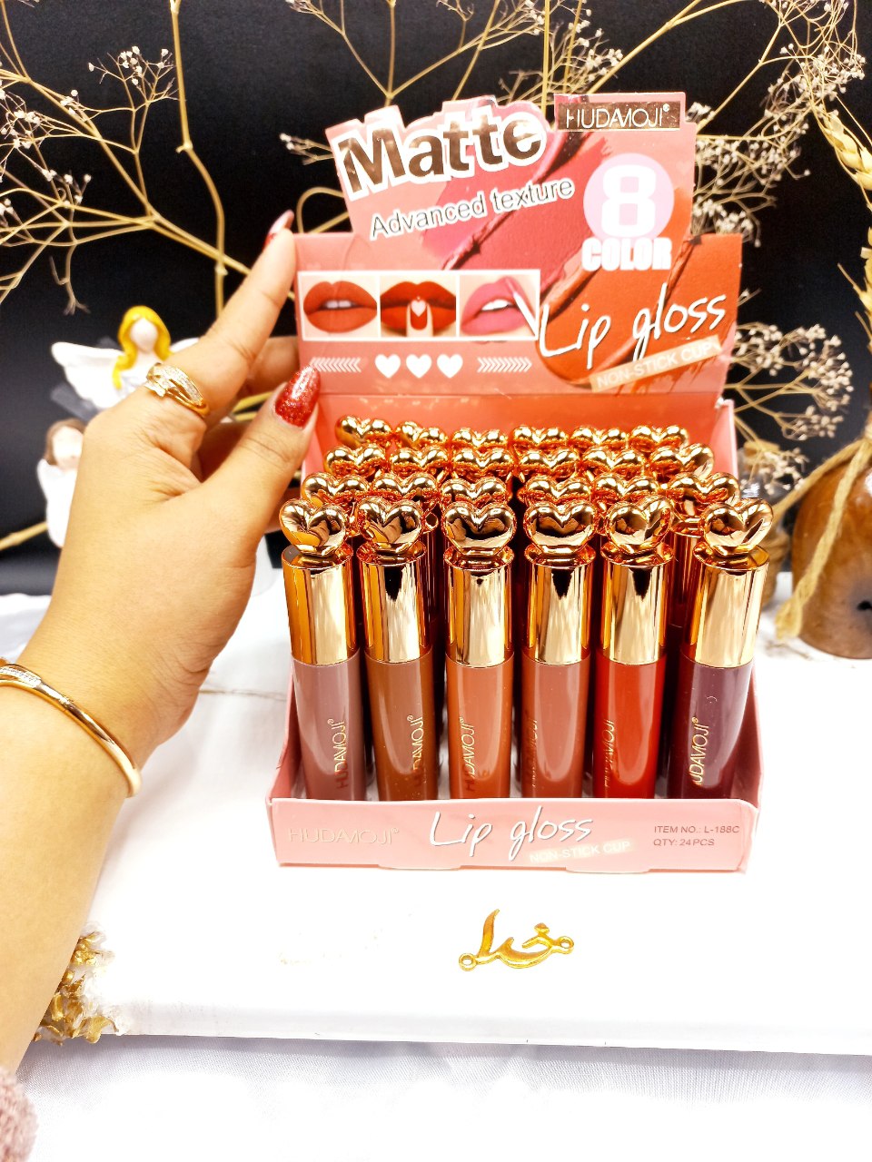 پک 6 تایی رژ مایع مات برند هداموجی HUDAMOJI کد L_188C