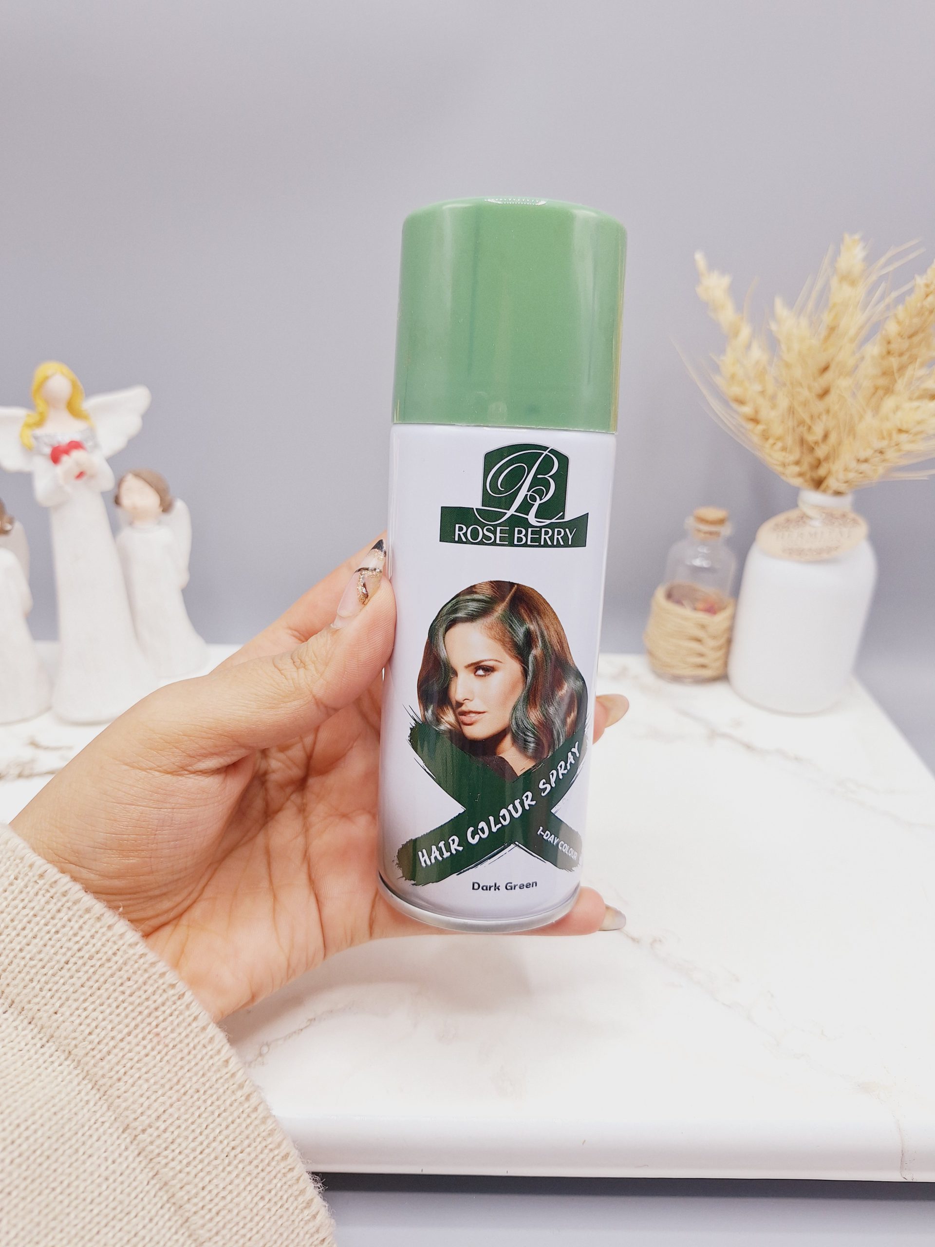 اسپری رنگ مو سبز تیره برند ROSE BERRY کد 1761