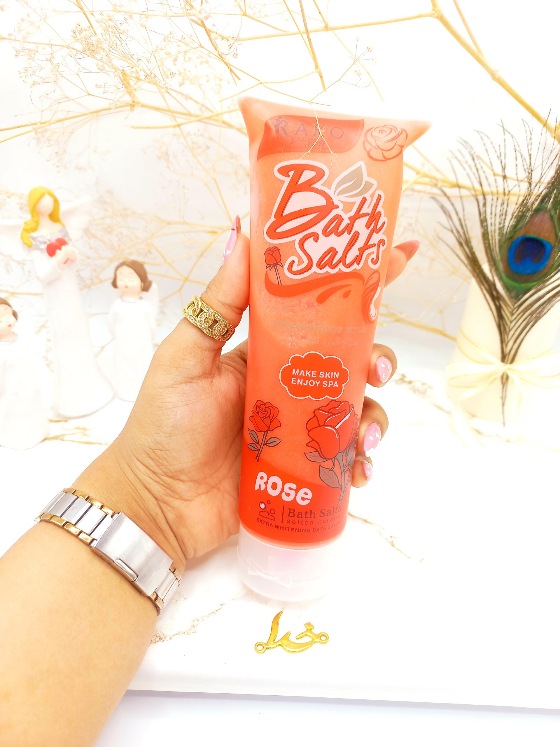 نمک حمام سفیدکننده بدن رایحه گل رز راکو ROKO ساخت بریتانیا اصلی