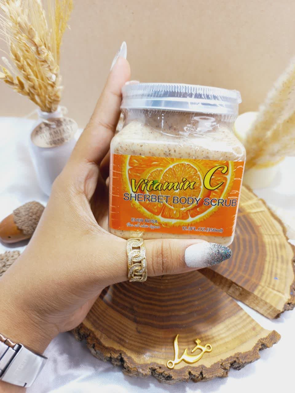 اسکراب پرطرفدار 350 میل شنی صورت و بدن رایحه ویتامین سی ایور روزا EVER ROSA اصلی کد ER90019