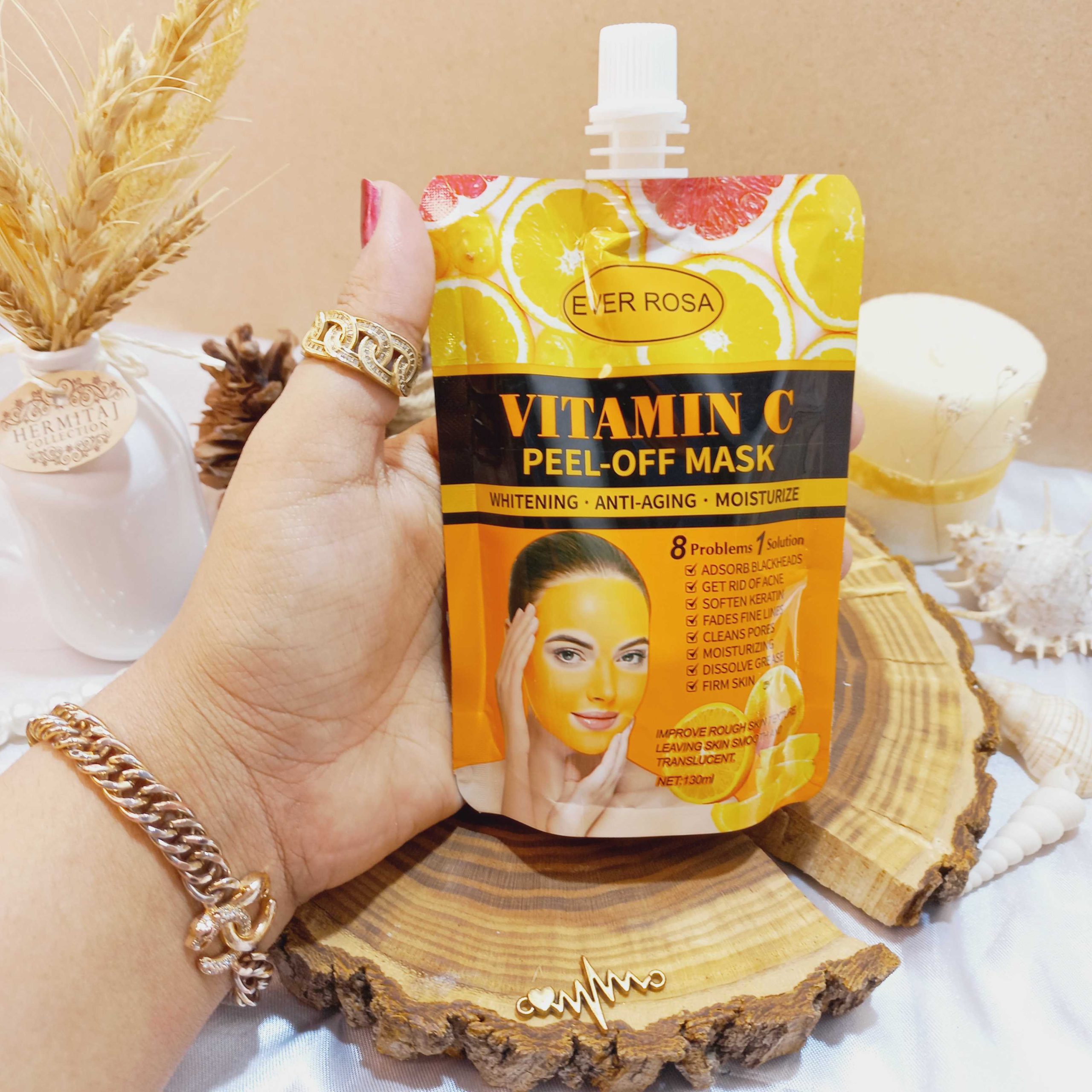 ماسک صورت پیل آف ویتامین سی VITAMIN C ساندیسی اور رزا EVER ROSA
