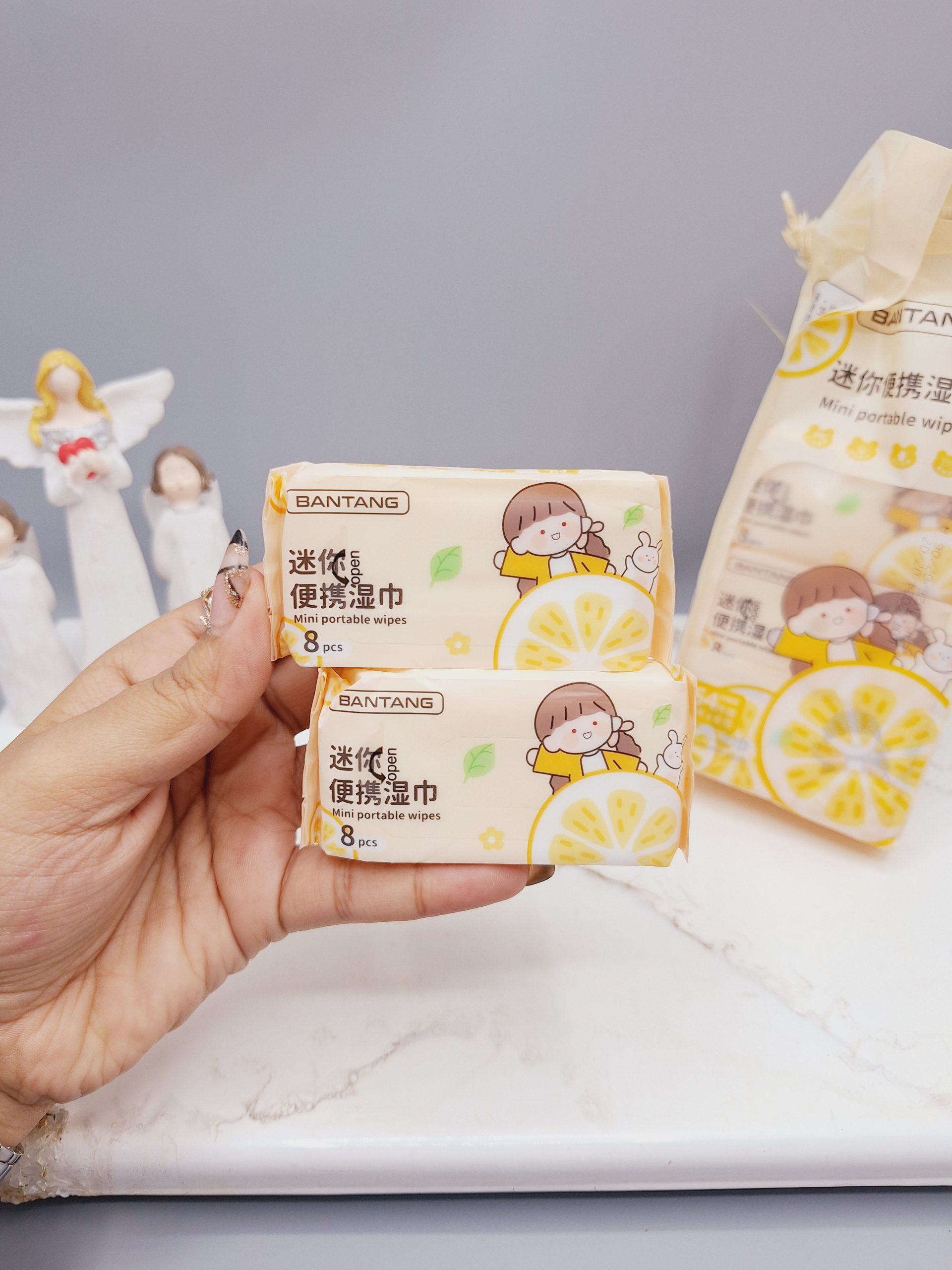 دستمال مرطوب قابل حمل لیمو 8 عددی کد 9947 (فروش دونه ای)