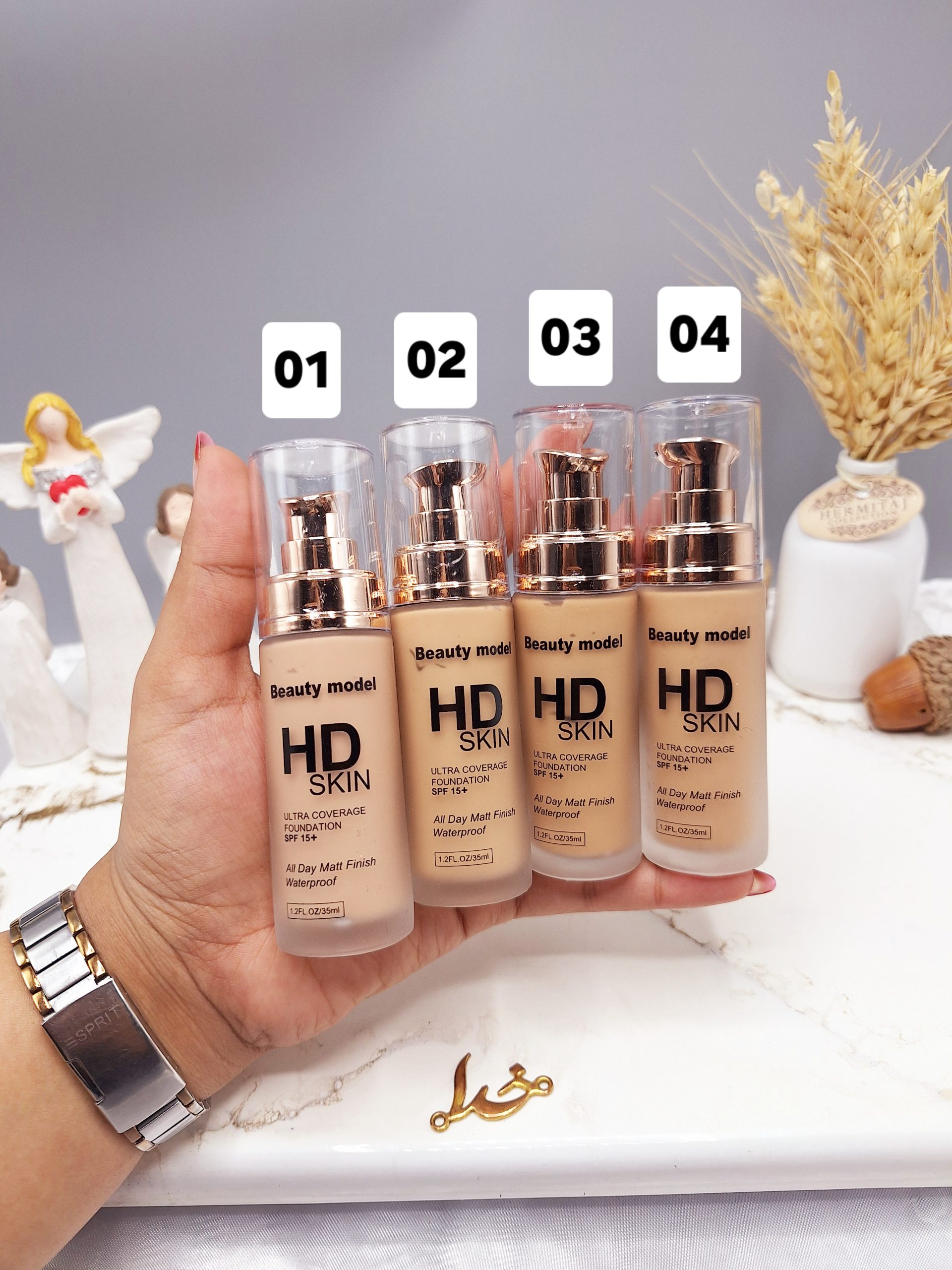 کرم پودر ضدآب با پوشش مناسب مات برند Beauty model کد BM2319