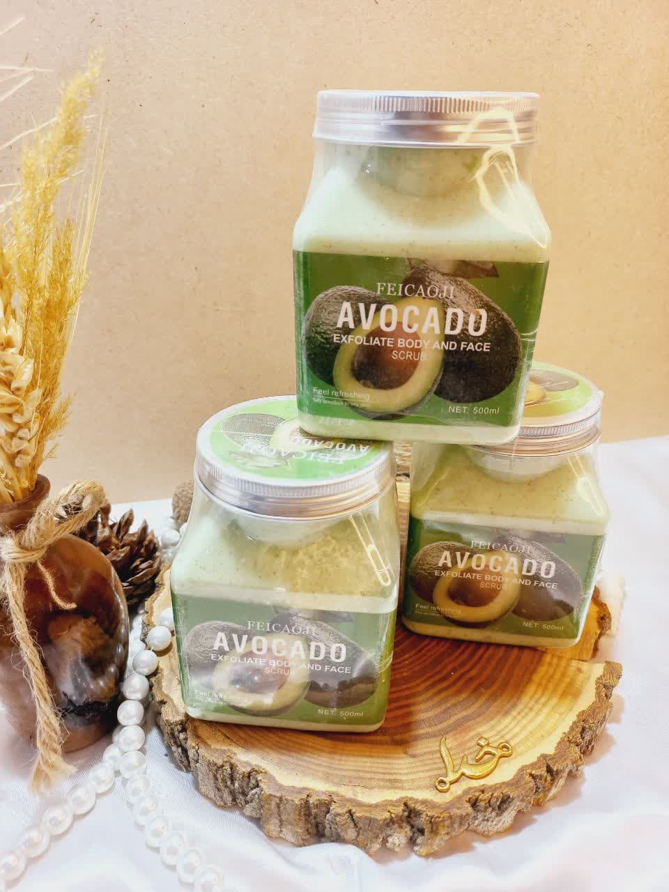 اسکراب شنی صورت و بدن رایحه آووکادو فیکاوجی FEICAOJI کد 137286