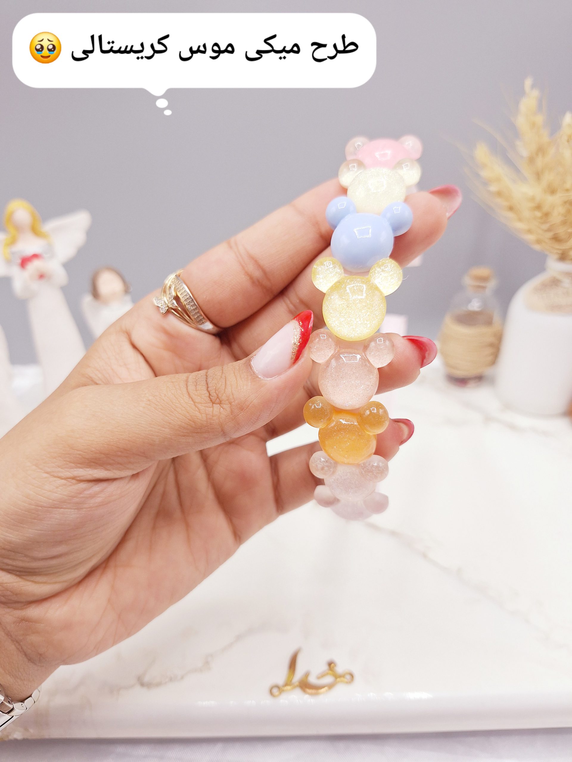 تل دخترانه طرح میکی موس کریستالی