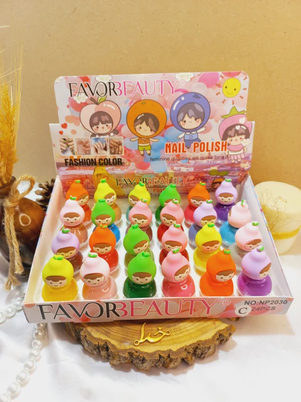 لاک عروسکی دختر طرح گلابی فاور بیوتی FAVOR BEAUTY  کد NP2030