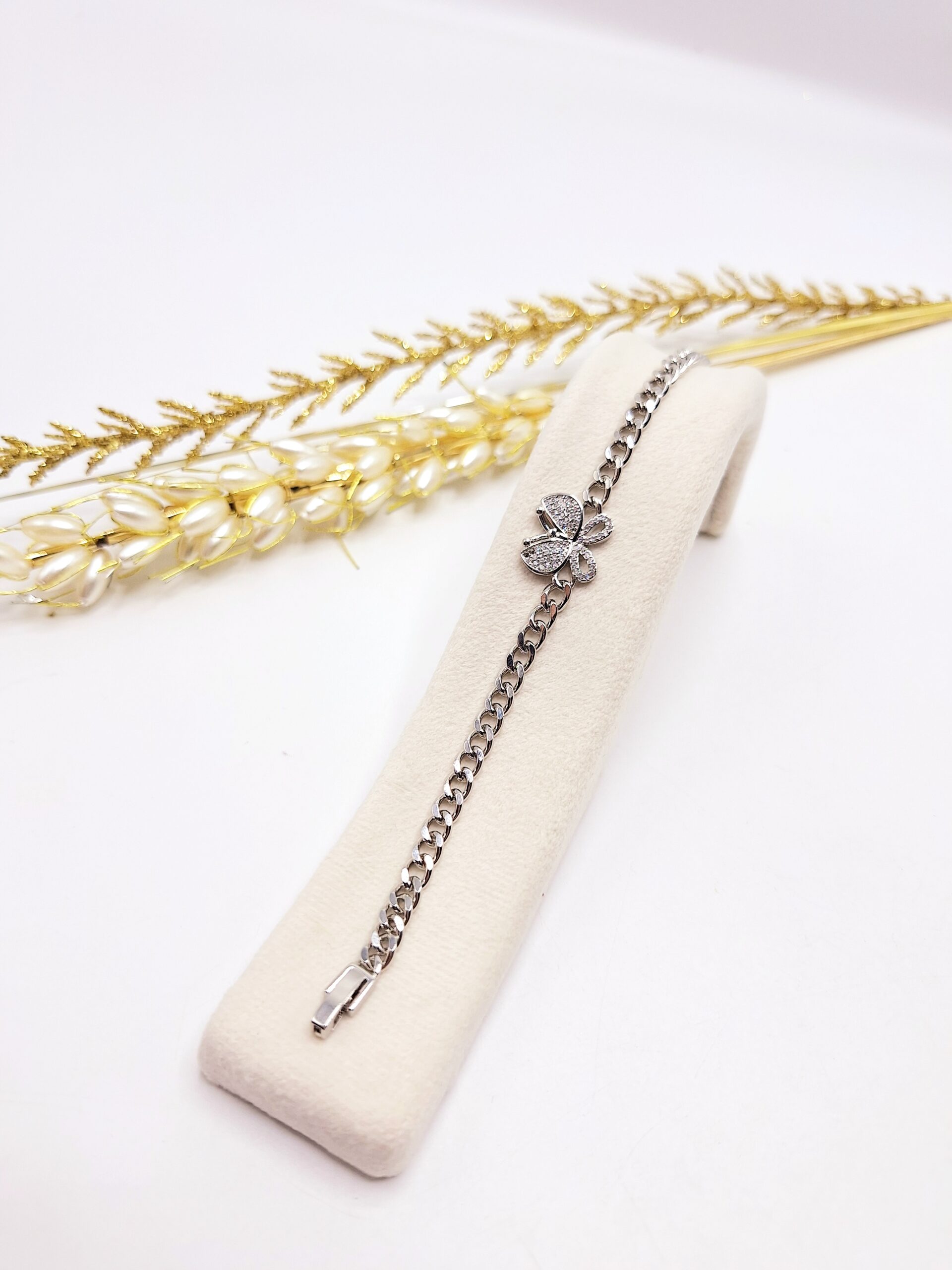 دستبند طرح پروانه استیل