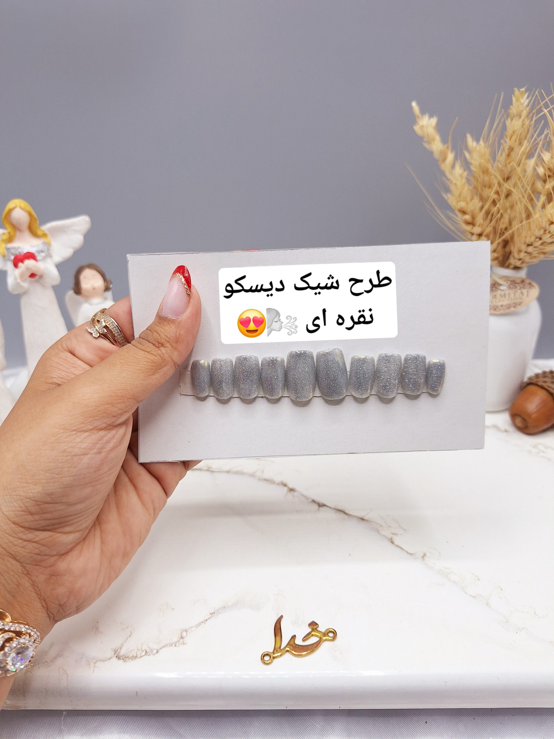 ناخن مصنوعی با مواد کاشت درجه ۱ طرح آیس ژل نقرہ ای (به همراہ پک اختصاصی)