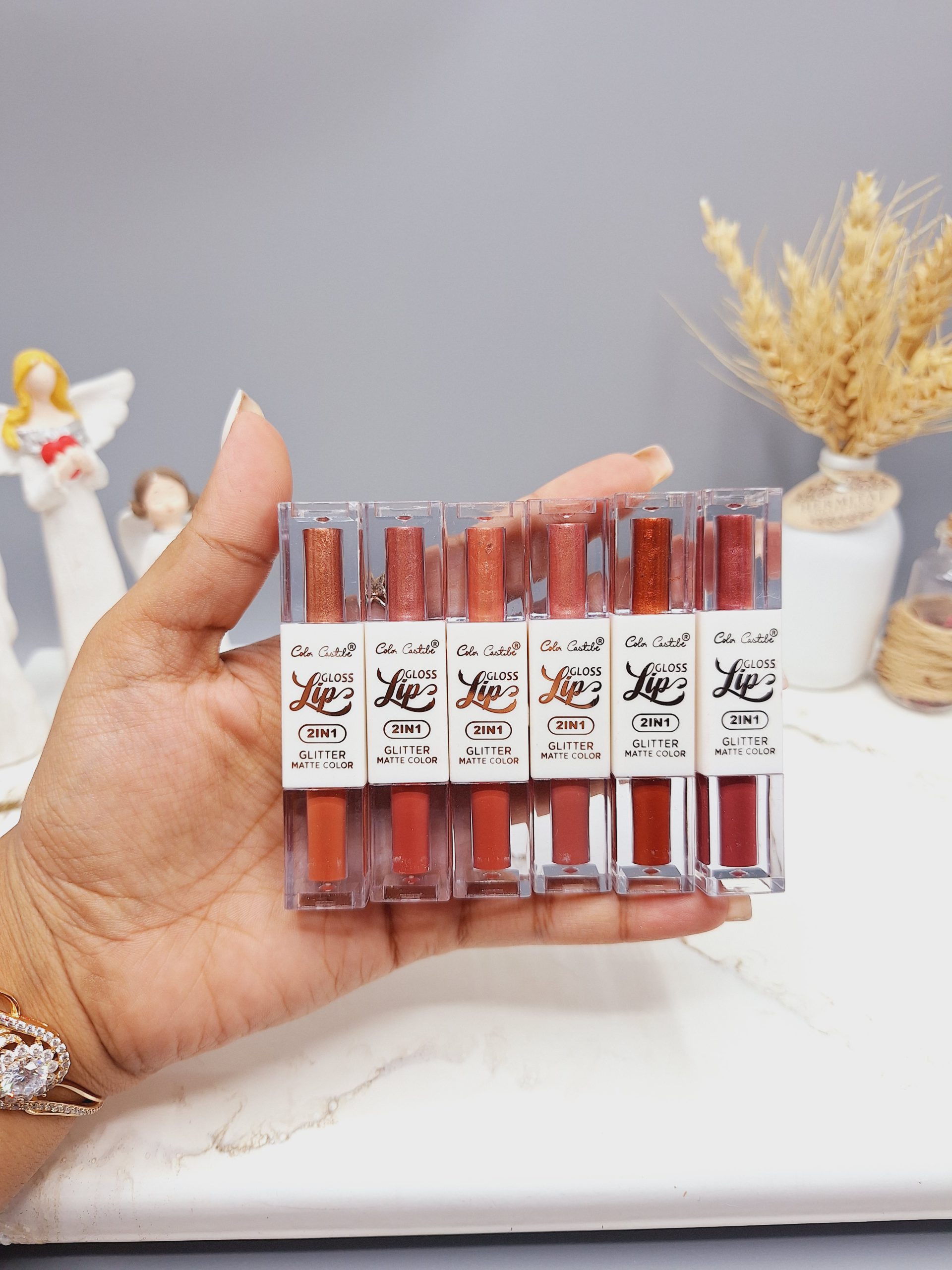 ست 2 تایی رژ مایع و رژ مایع شاین دار برند Color Castibe کد NO:4197