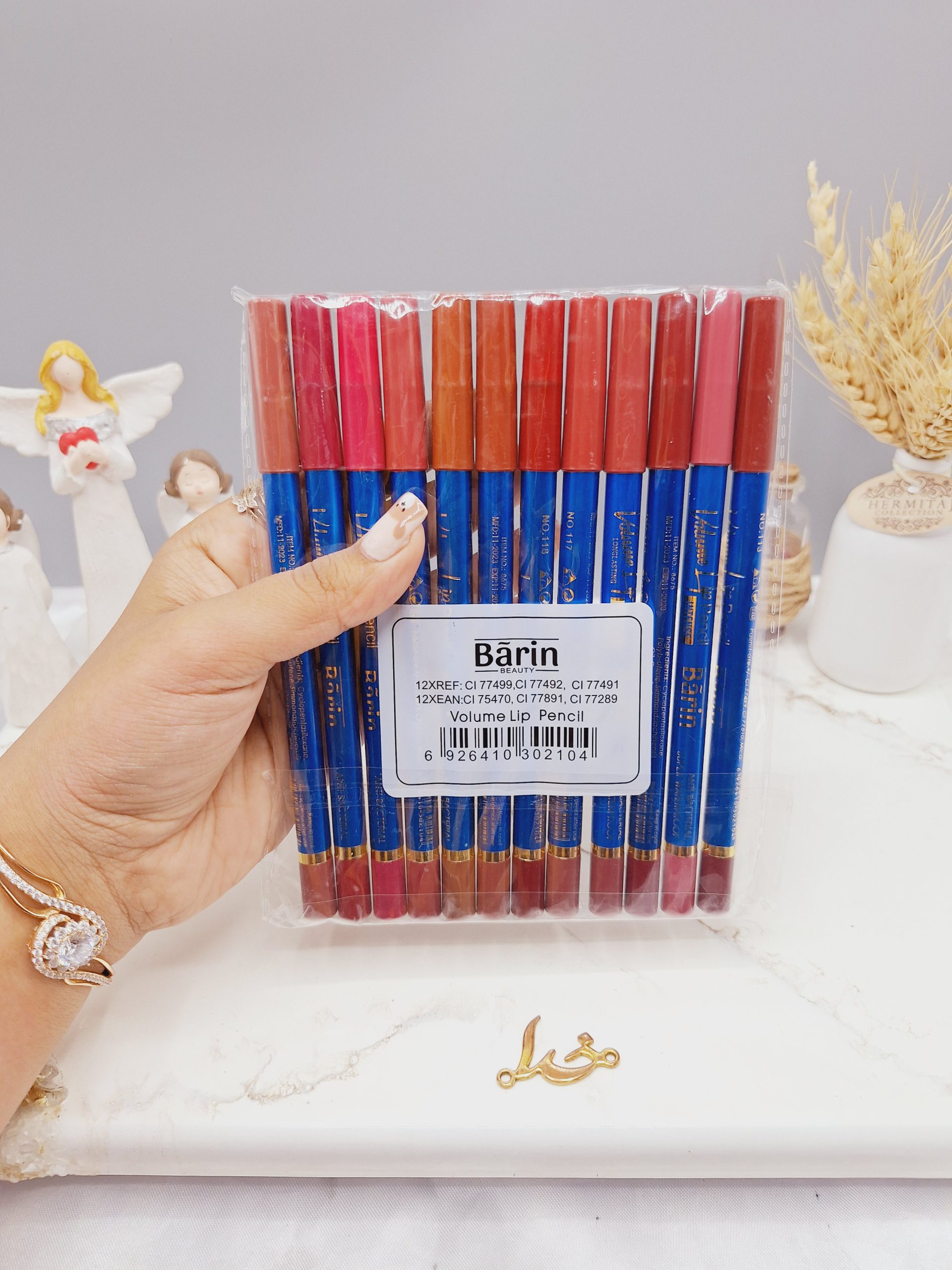پک 12تایی خط لب مدادی Barin کد B