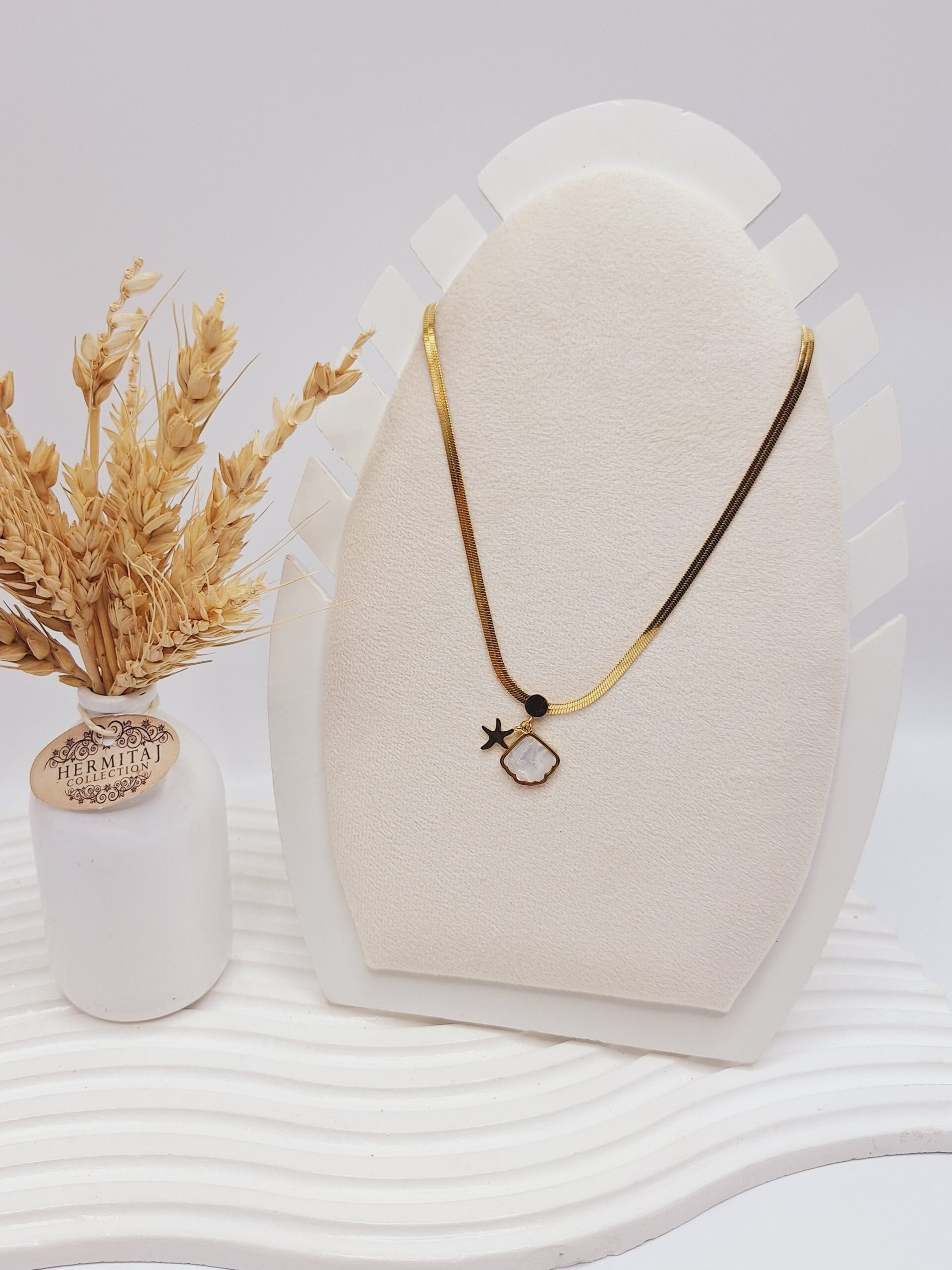 گردنبند ماری طرح سنگ کهکشانی و ستاره