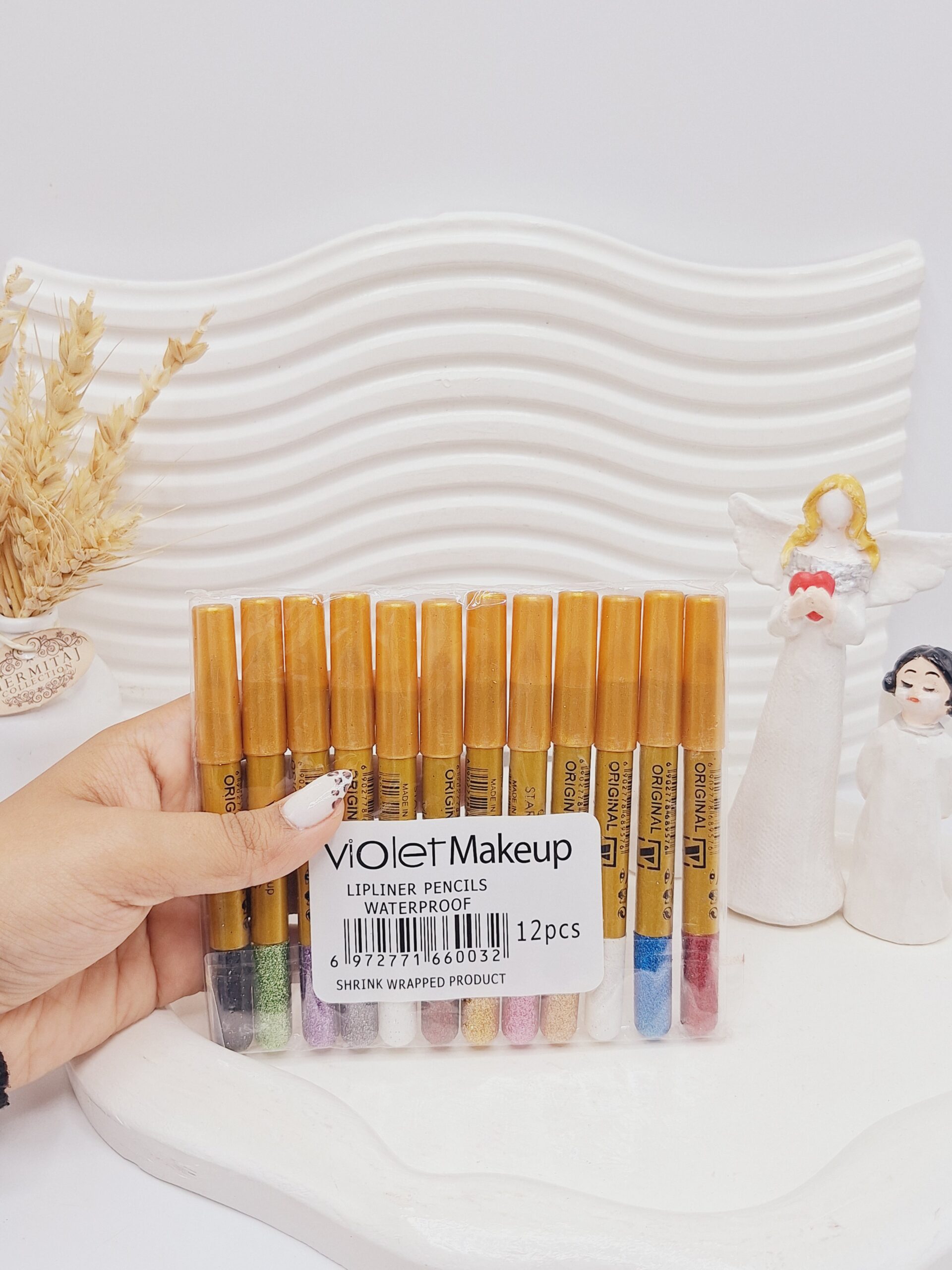 پک 12 تایی مداد چشم گلیتری violet Makeup ضد آب