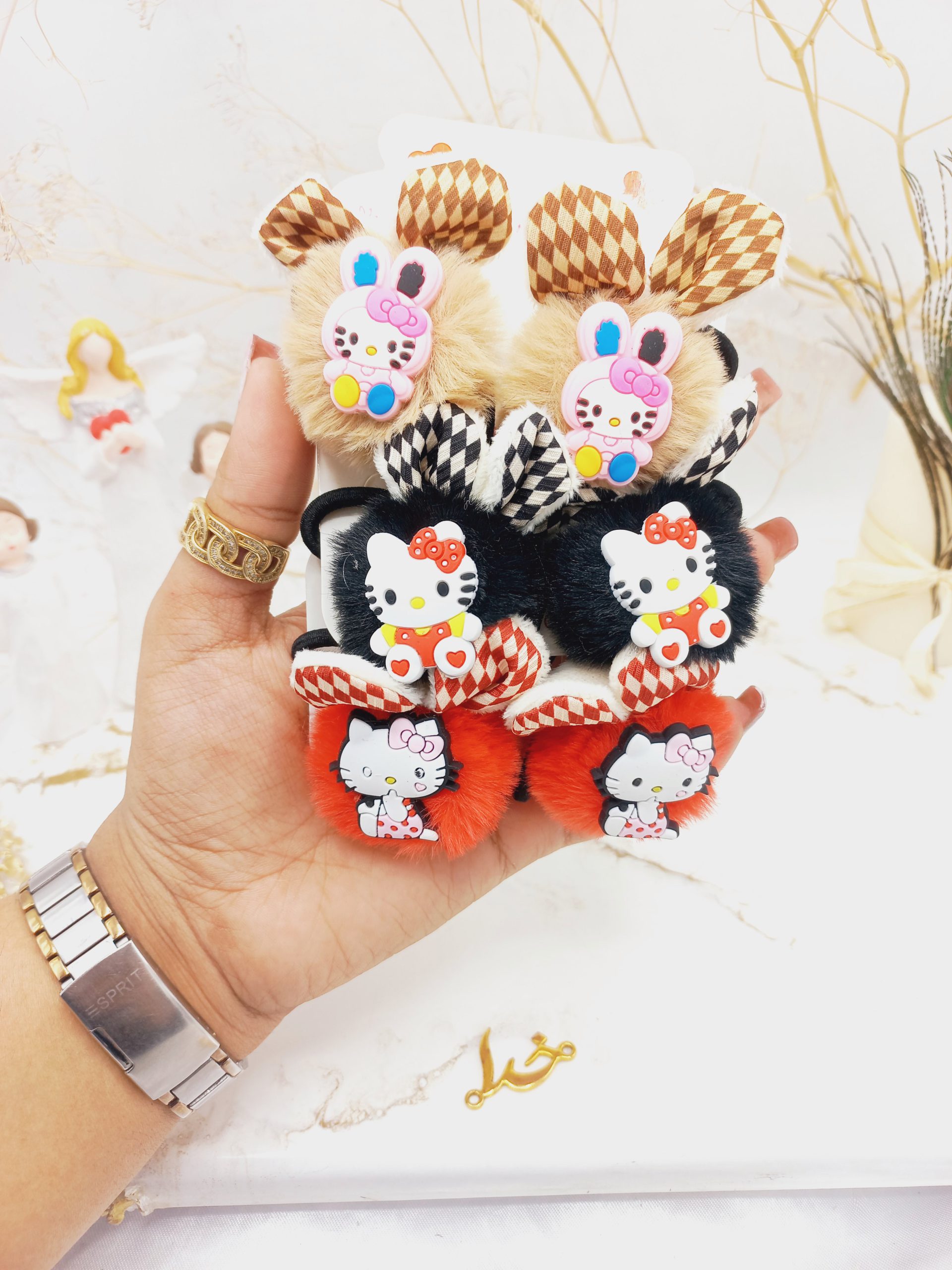 کش مو جفت زنانه طرح کیتی کد 23023011