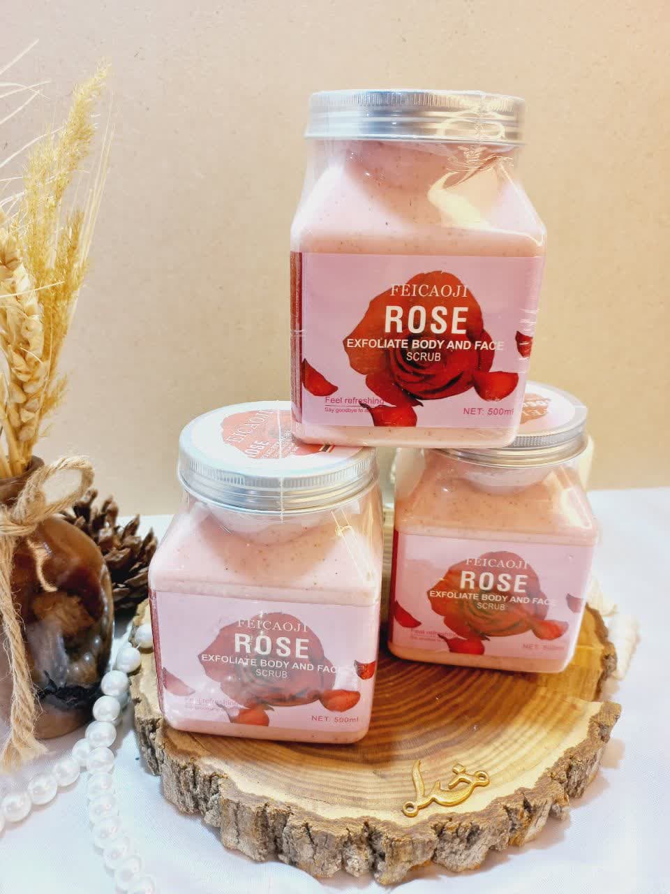 اسکراب شنی صورت و بدن رایحه گل رز فیکاوجی FEICAOJI کد 137285