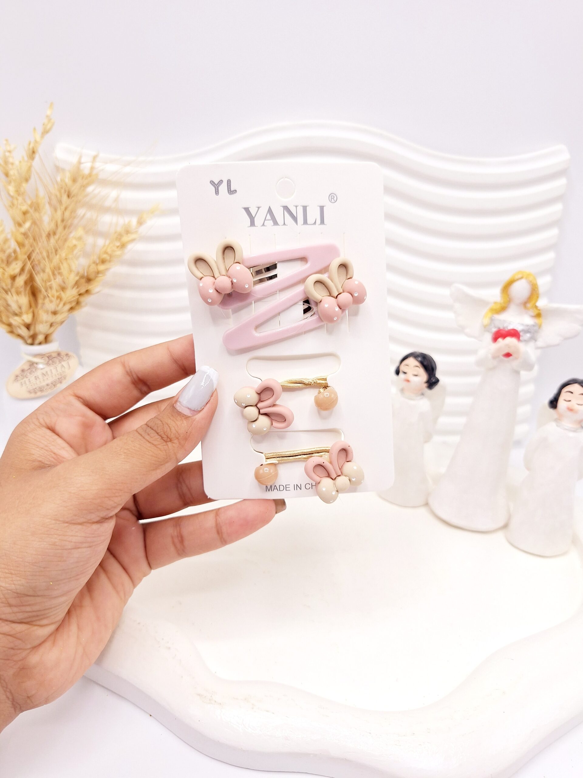 ست کش و پنس مو میکی موز صورتی و نود