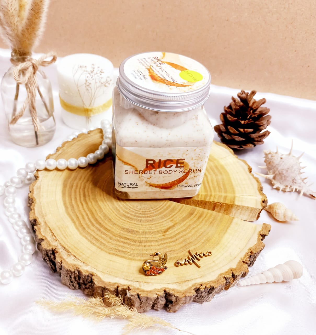 اسکراب برنج صورت و بدن 500 میل وکالی WOKALI0