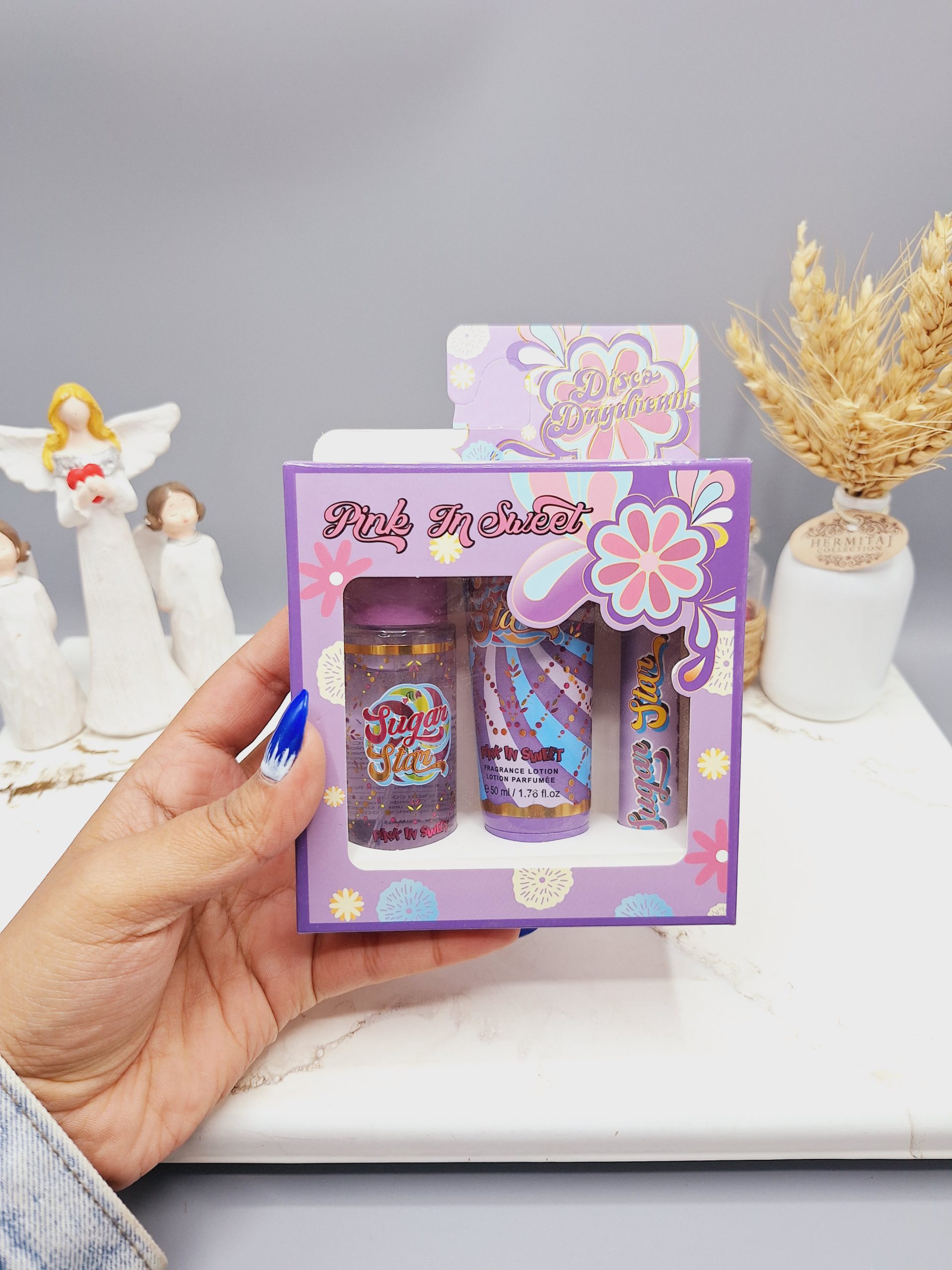 پک 3 تایی بادی اسپلش و لوسیون و عطر قلمی فوق العاده خوشبو و ماندگار برند پینک این سویت کد 4609