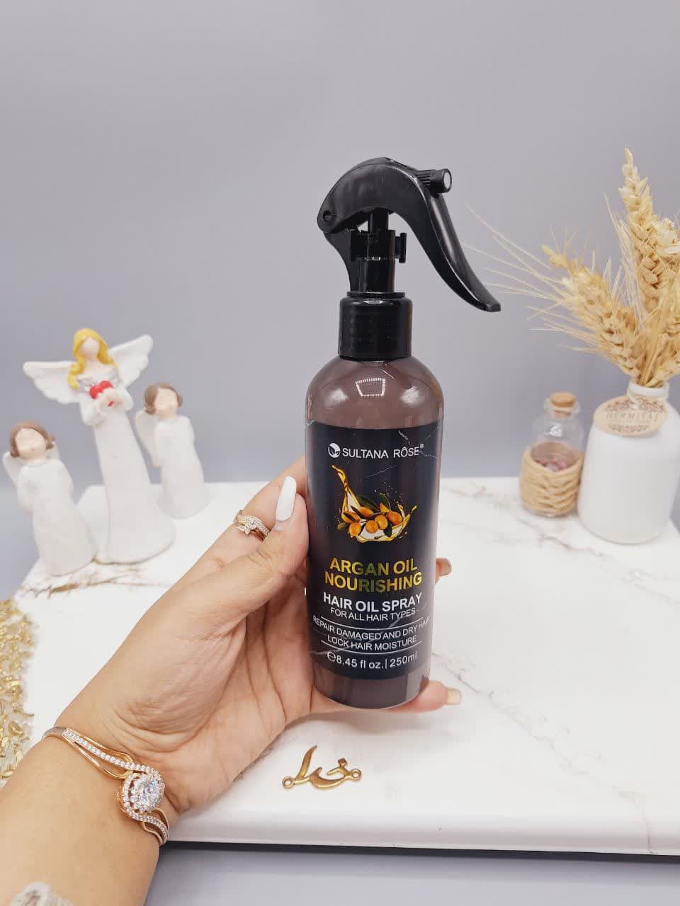 اسپری دو فاز مغذی روغن آرگان حجم 250 میل برند SULTANA ROSE (بدون کارتن)