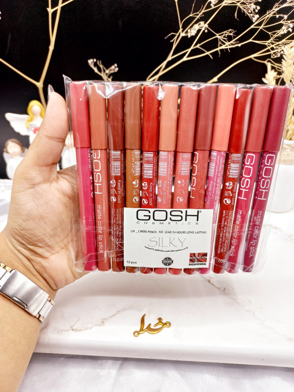 پک رژ مدادی ۱۲ تایی گاش GOSH بدون تراش کیفیت عالی