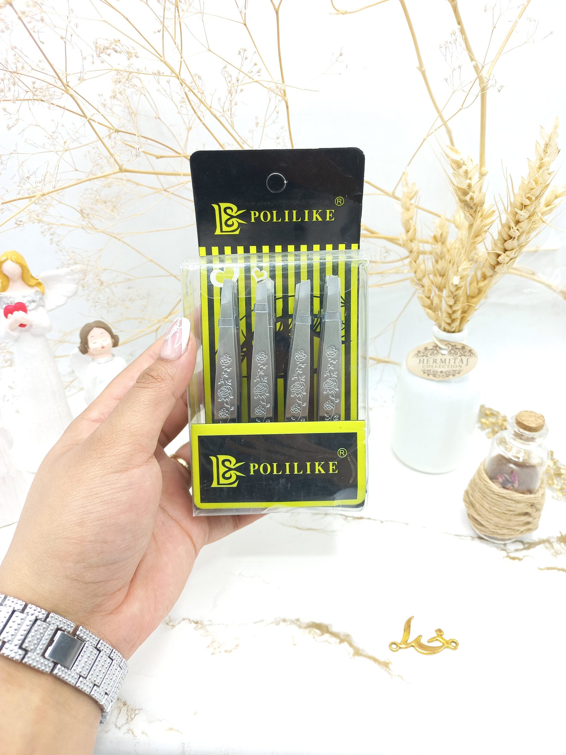 موچین استیل طرح گل POLILIKE کد 883