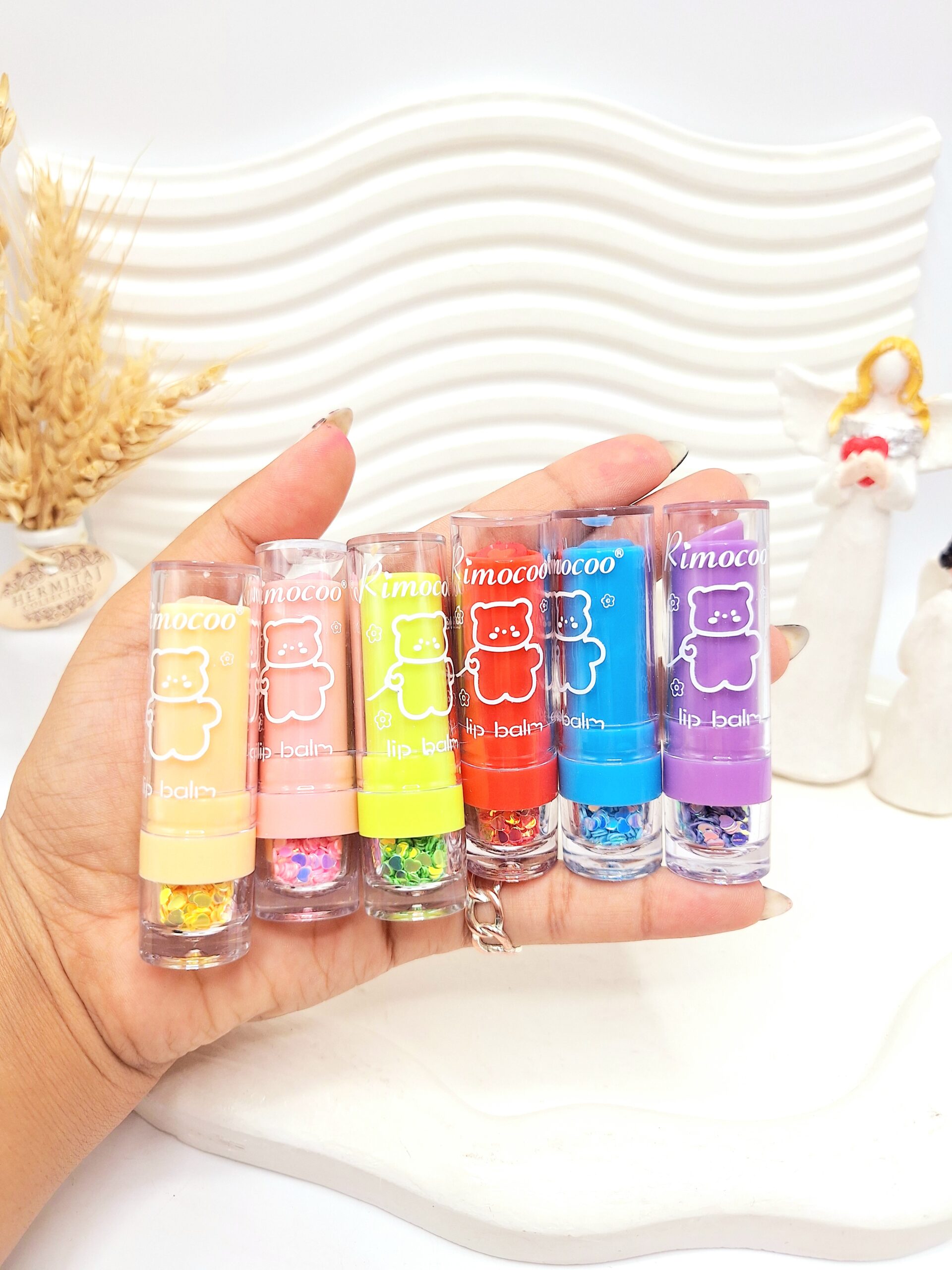 بالم لب پوکه شیشه خرسی بانمک برند Rimocoo کد 1406