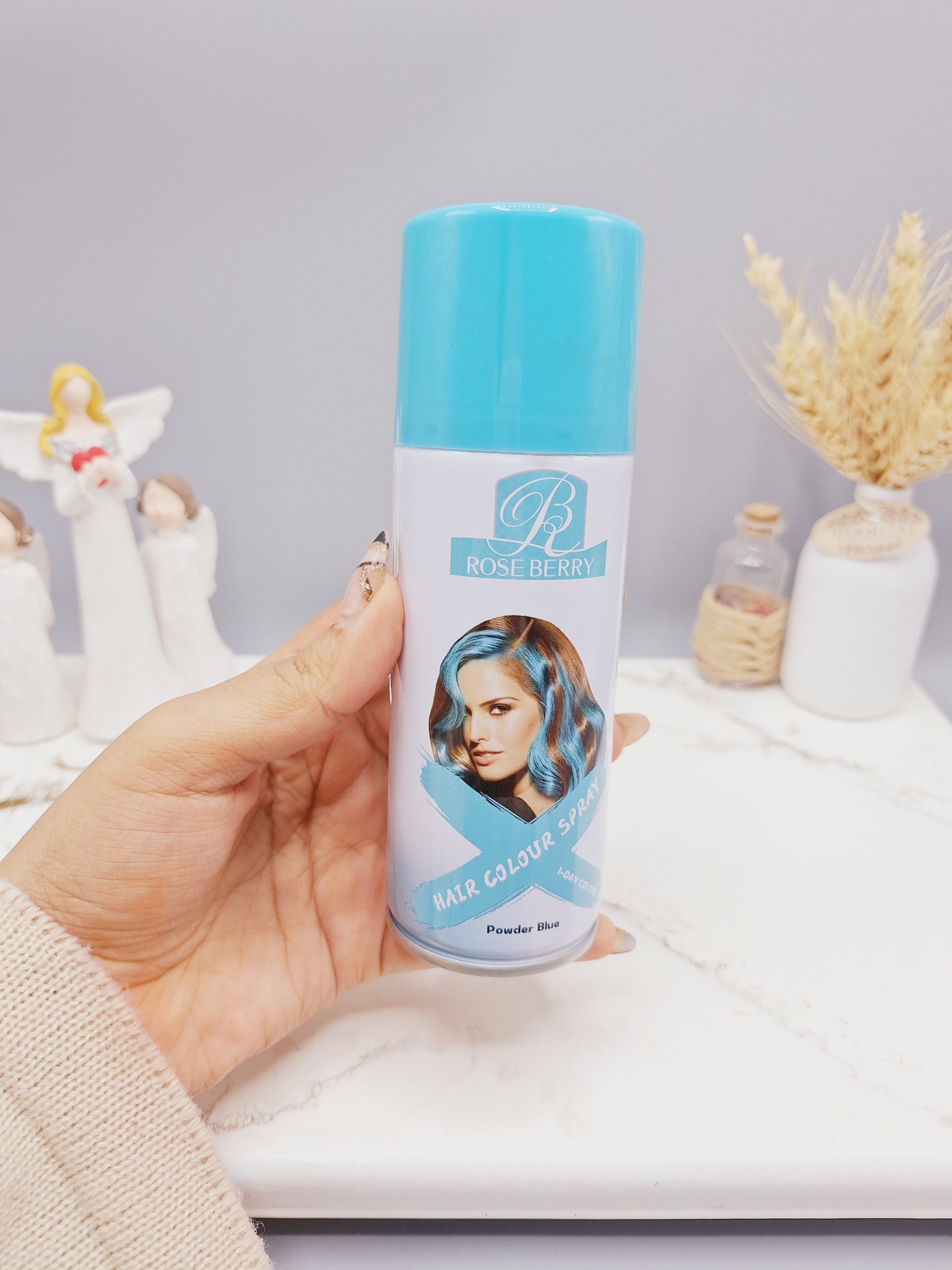 اسپری رنگ مو آبی نیلگون برند ROSE BERRY کد 1815