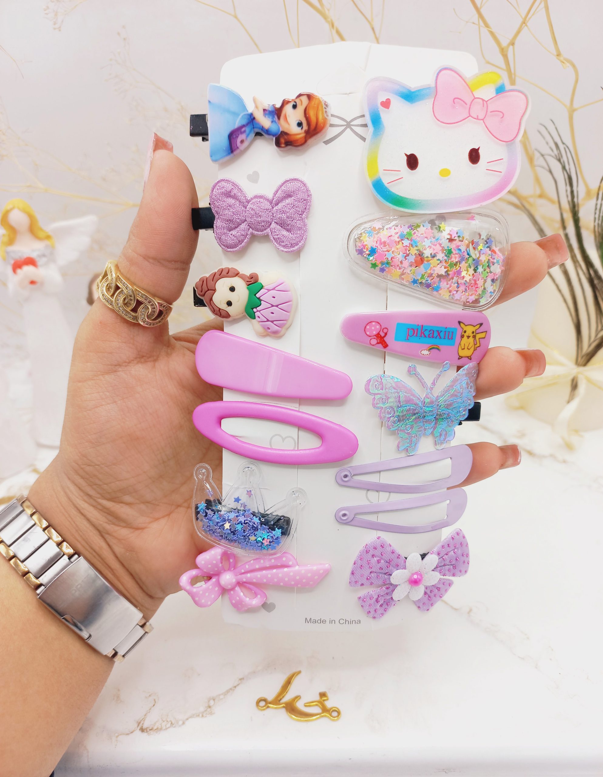 پک گیره و پنس مو دخترانه فانتزی دخترانه طرح شماره 3