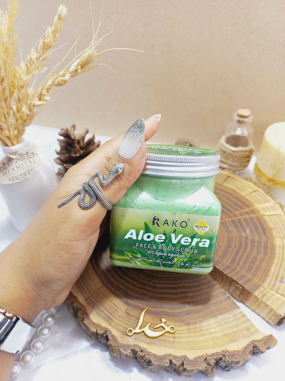 اسکراب شنی صورت و بدن رایحه آلوئه ورا راکو RAKO اصلی کد RK1022