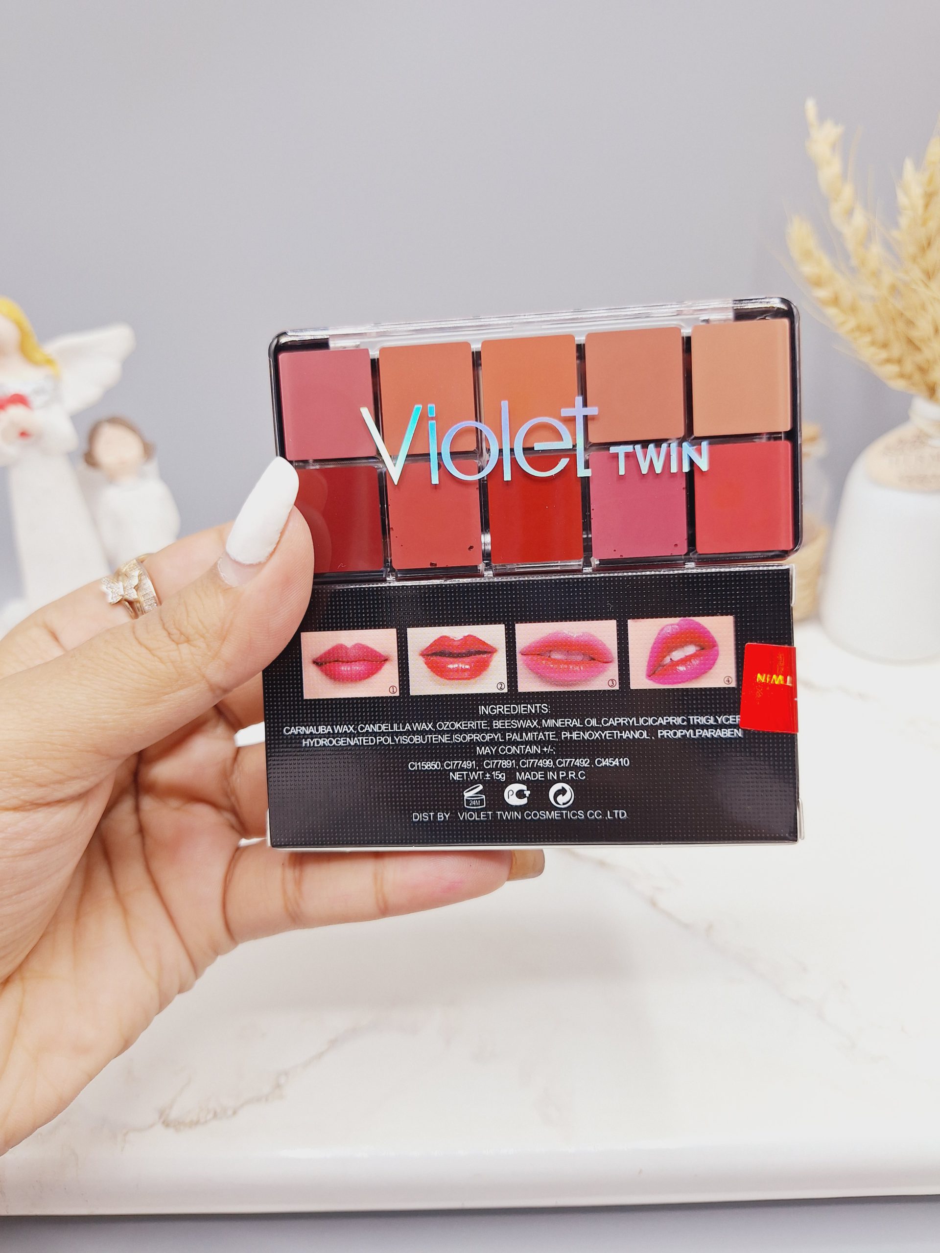 پالت رژ لب 10 تایی کیفیت بالا برند ویولت طرح جدید