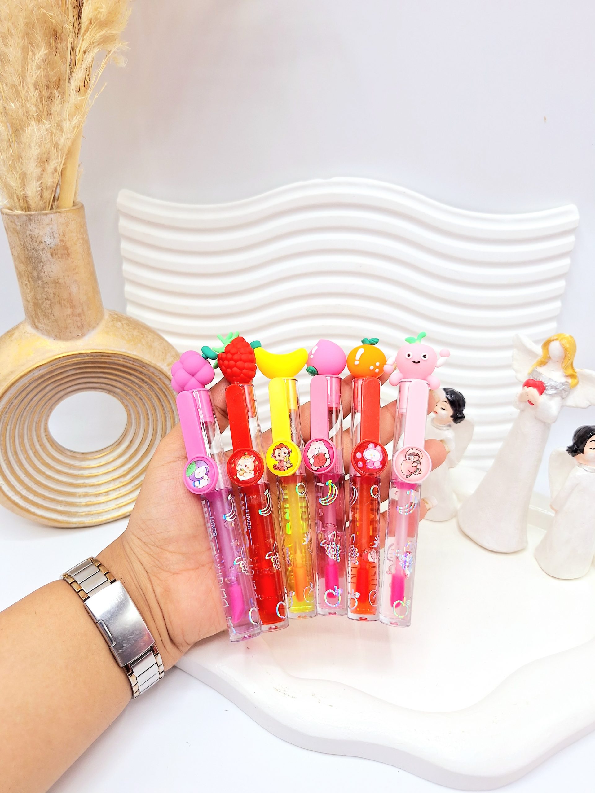 برق لب رنگی طرح خودکاری مدل میوه ای برند Barin کد 1019