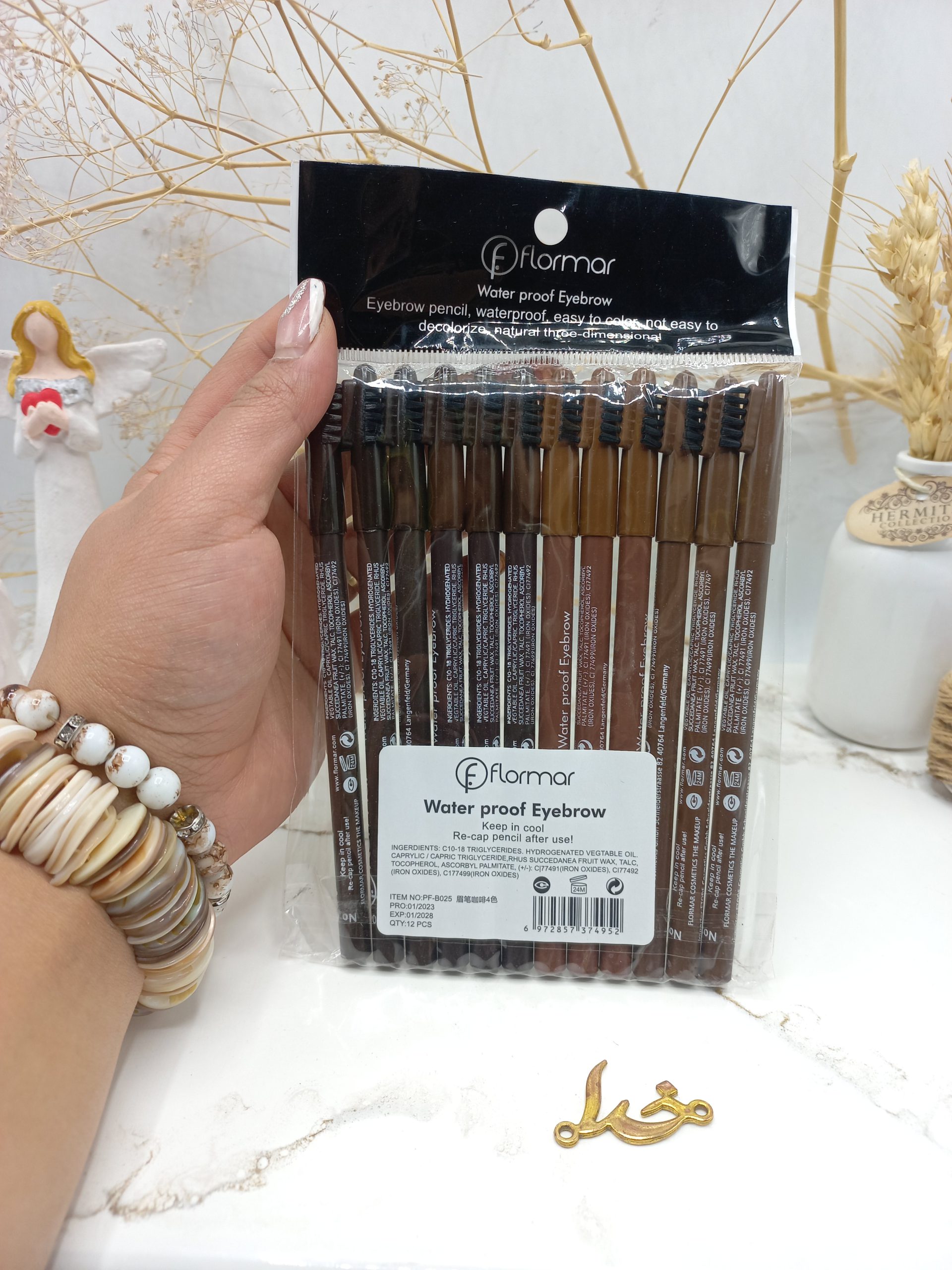 مداد ابرو ضدآب شانه دار فلورمار Flormar اماراتی کد 4952