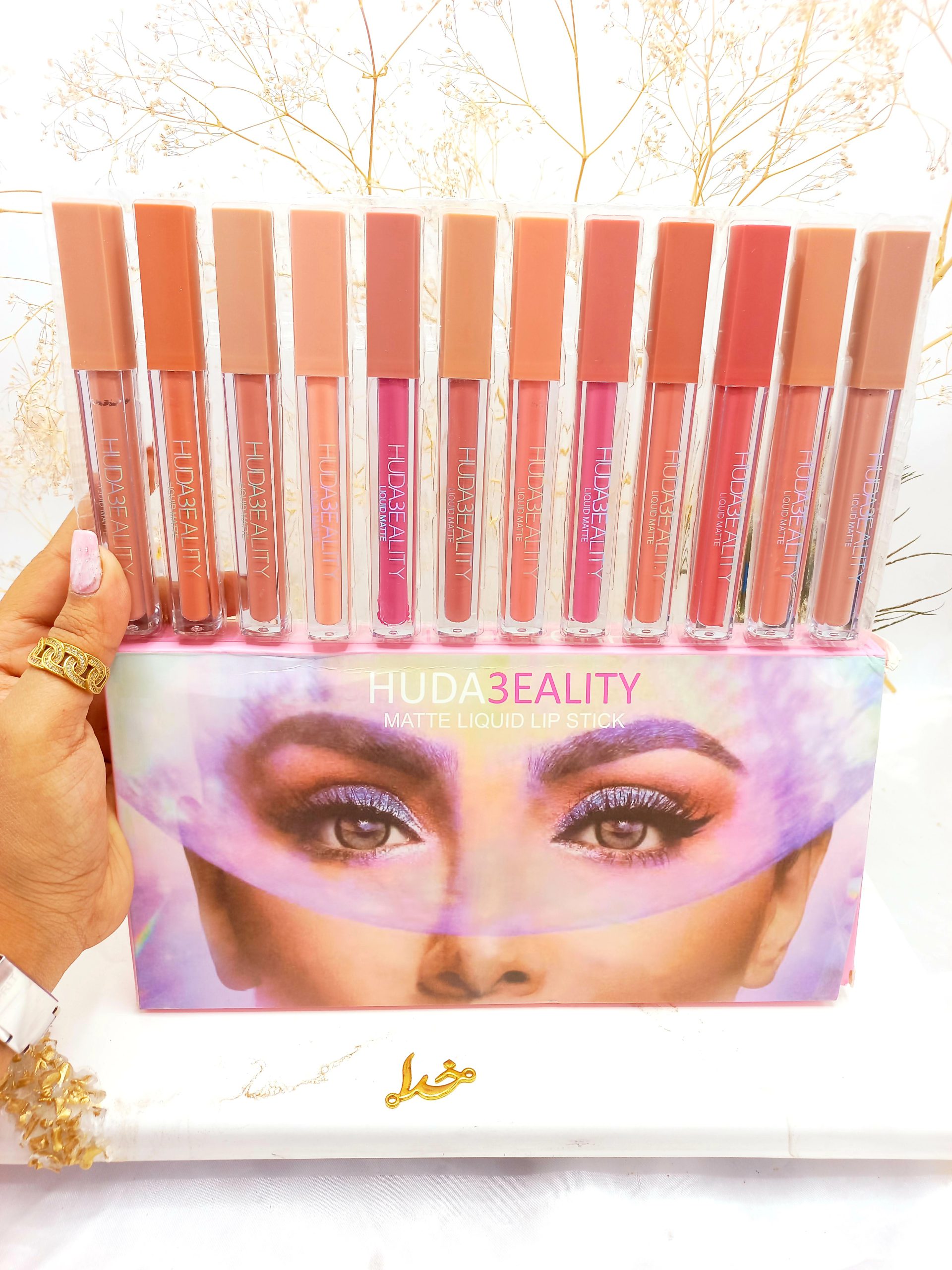 پک رژ مایع 12رنگ هدا بیوتی HUDABEAUTY کد 823