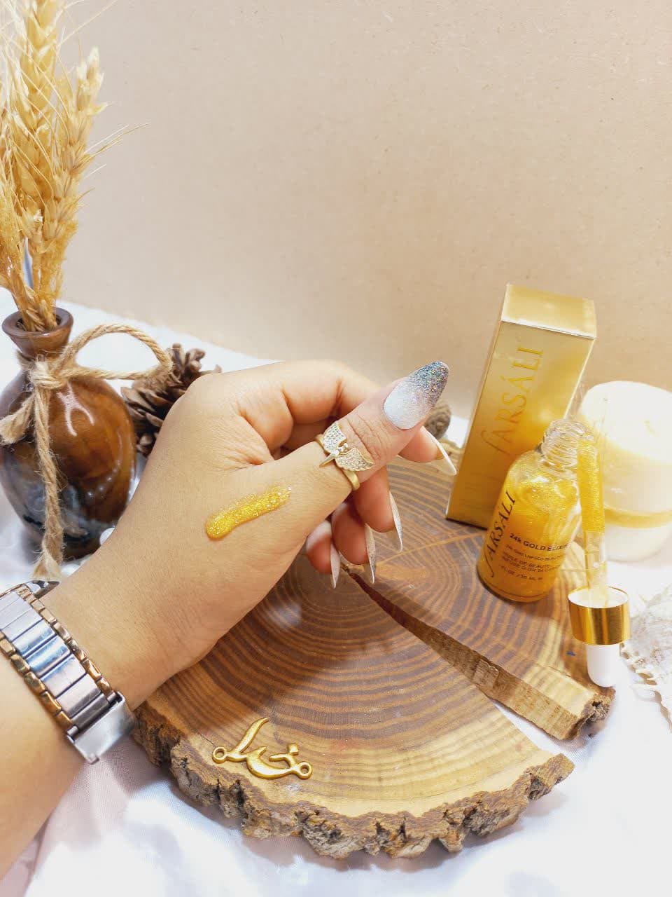 پرایمر و سرم صورت طلایی فارسالی farsali مدل 24K GOLD ELIXIR