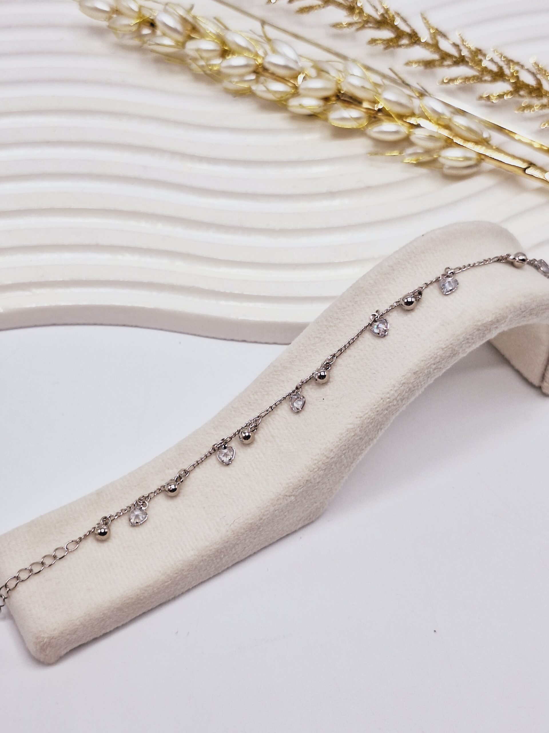 پابند آویز قلب و زنگوله آبکاری رادیوم