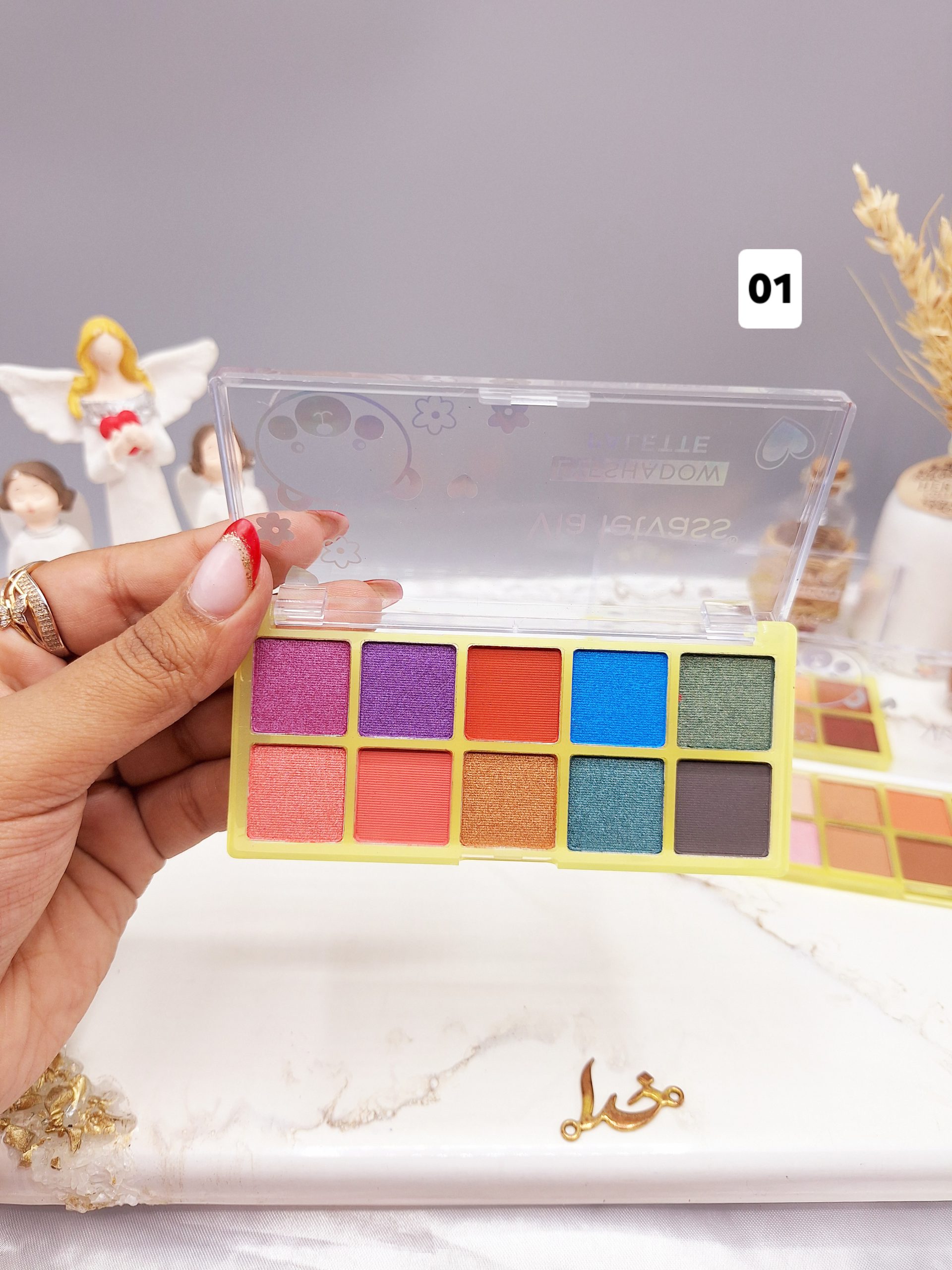 پلت سایه رنگی تابستانه برند Via letvass طرح خرس رنگین کمان کد 2313