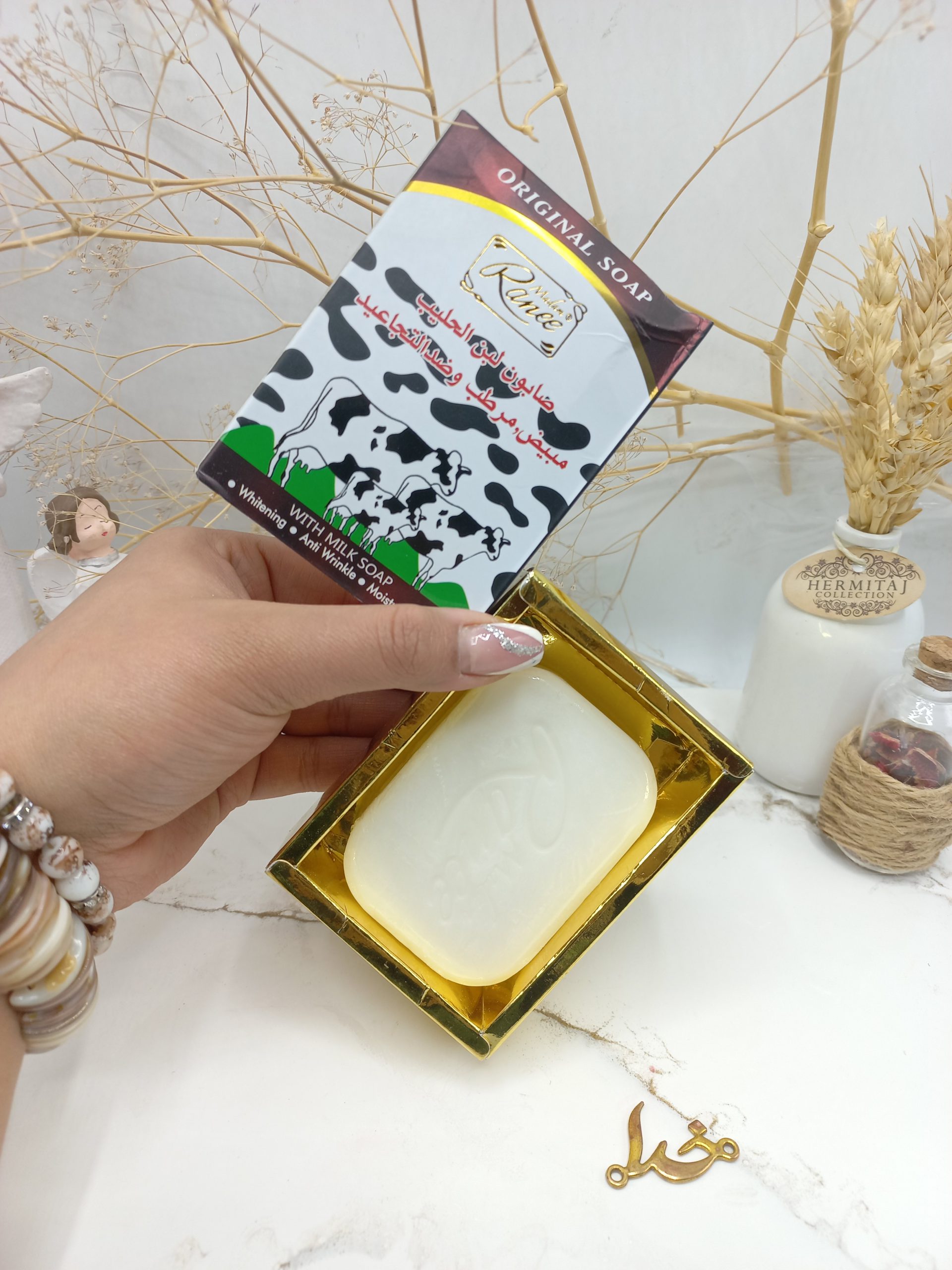 صابون سفید کننده و ضد چین چروک شیر گاو  Ranee