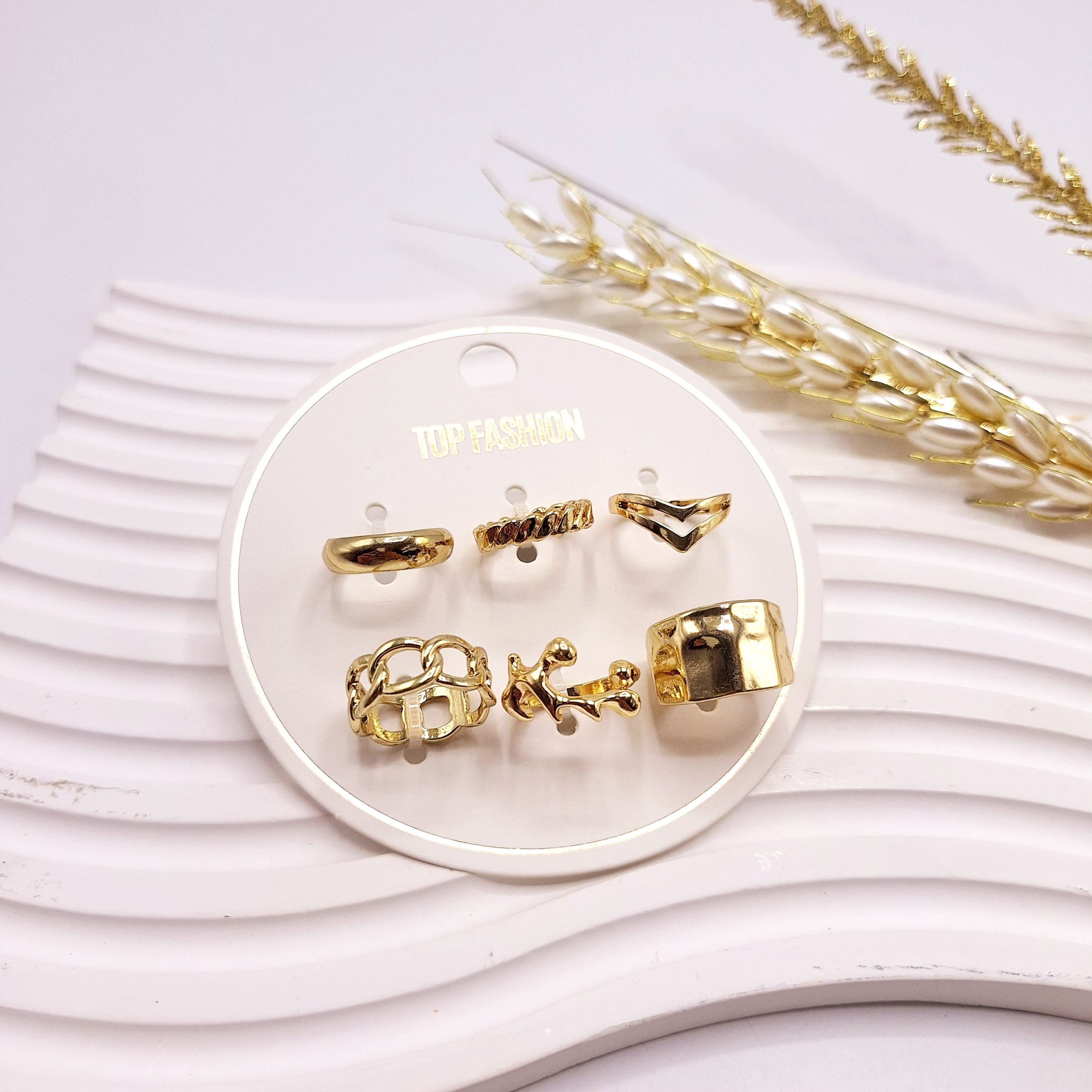 پک انگشتر 6 تایی رادیوم فلش طلایی