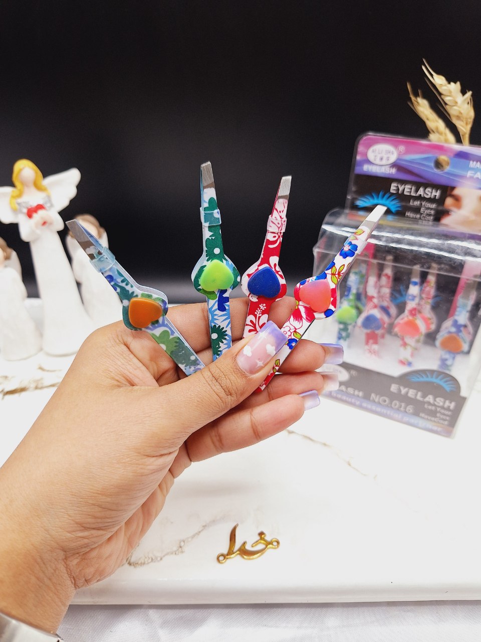 موچین رنگی طرح قلبی کد 016