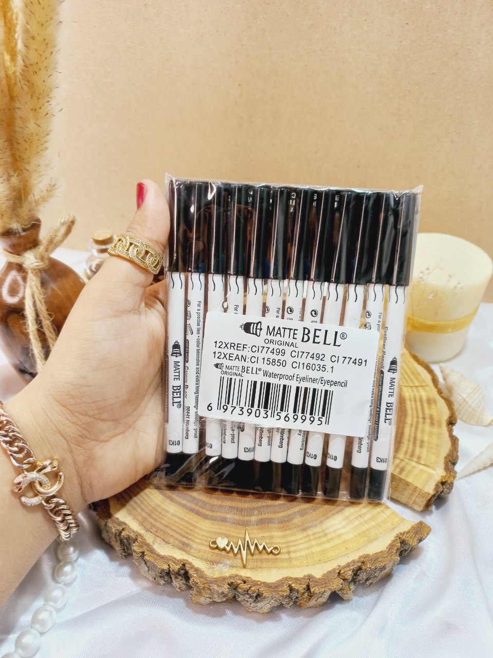 مداد سرمه بل مشکی پوکه سفید | پخش عمده