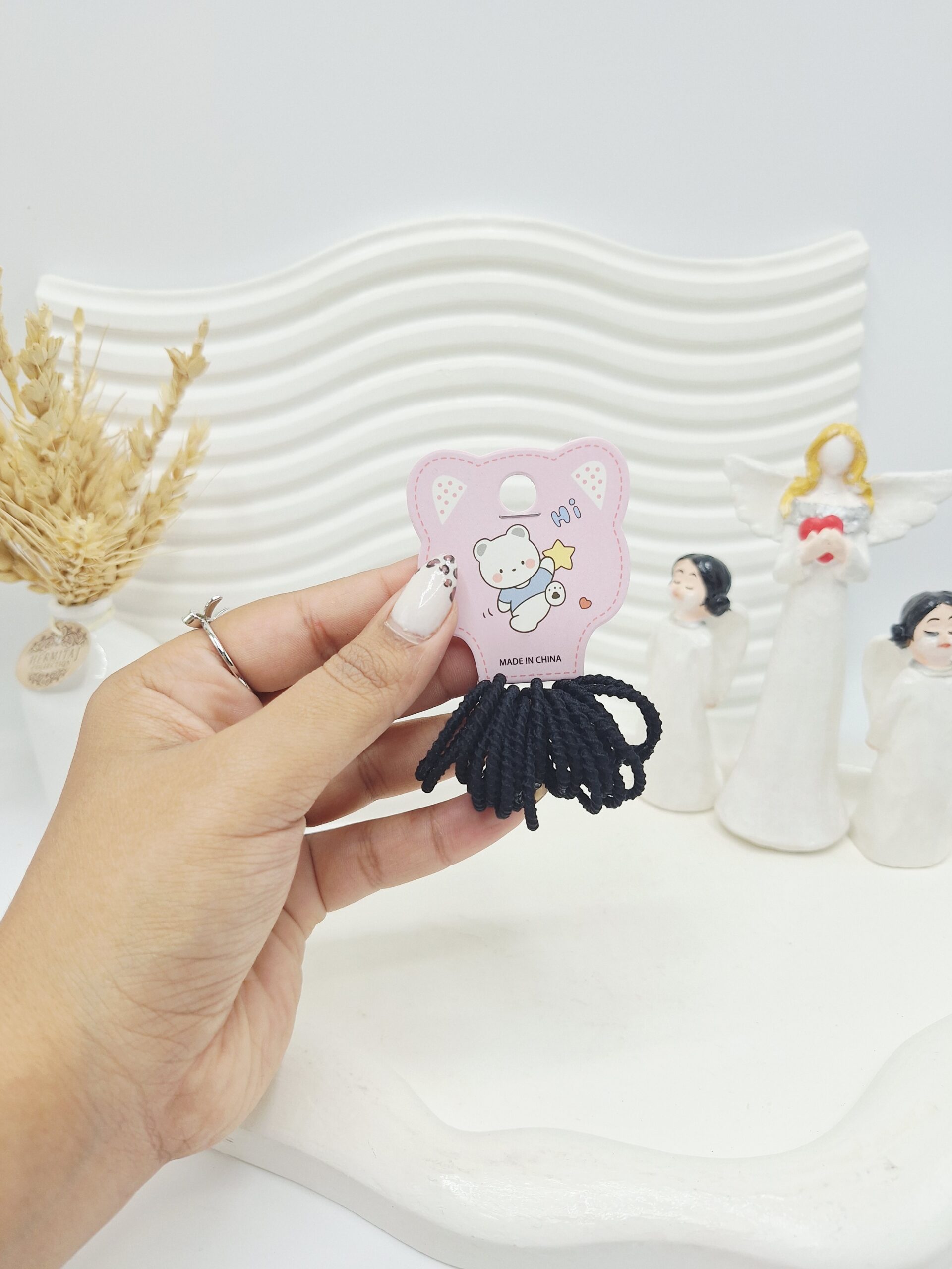 کش مو فانتزی ساده رنگ مشکی خرسی