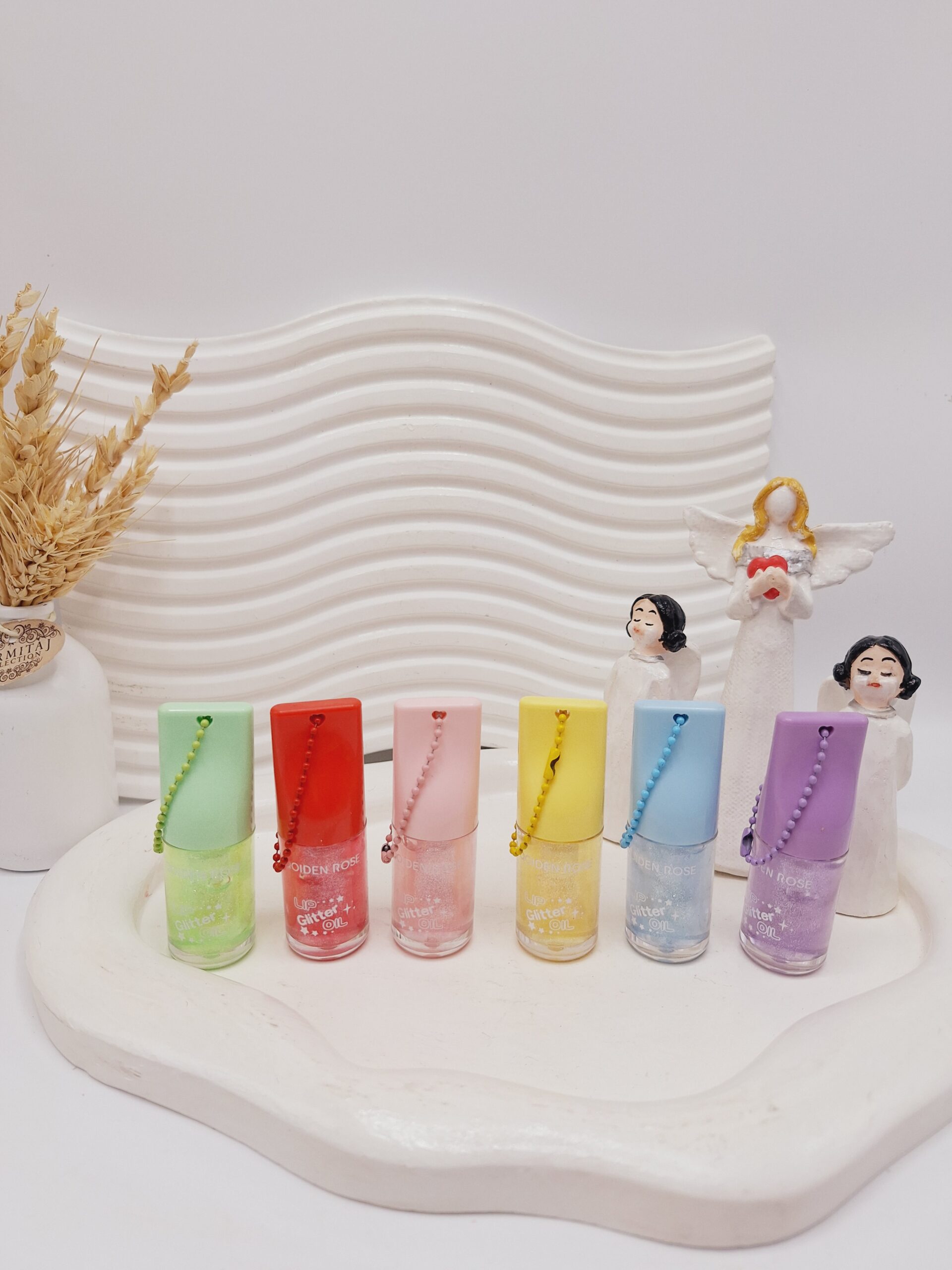 لیپ گلاس آویز دار QOIDEN ROSE کد 5014