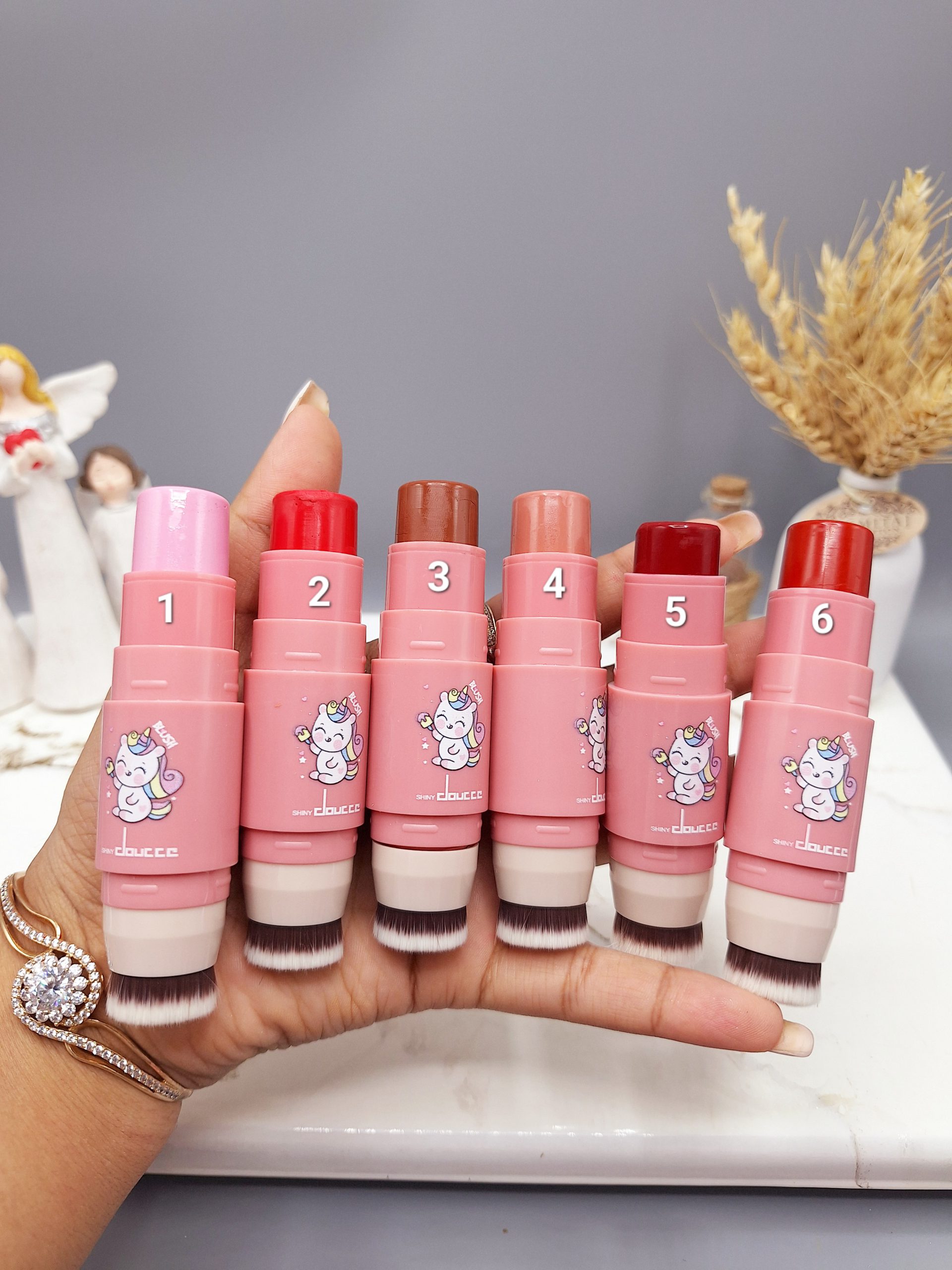 رژ گونه براش دار دو طرفه استیکی برند COUCCE کد 1155